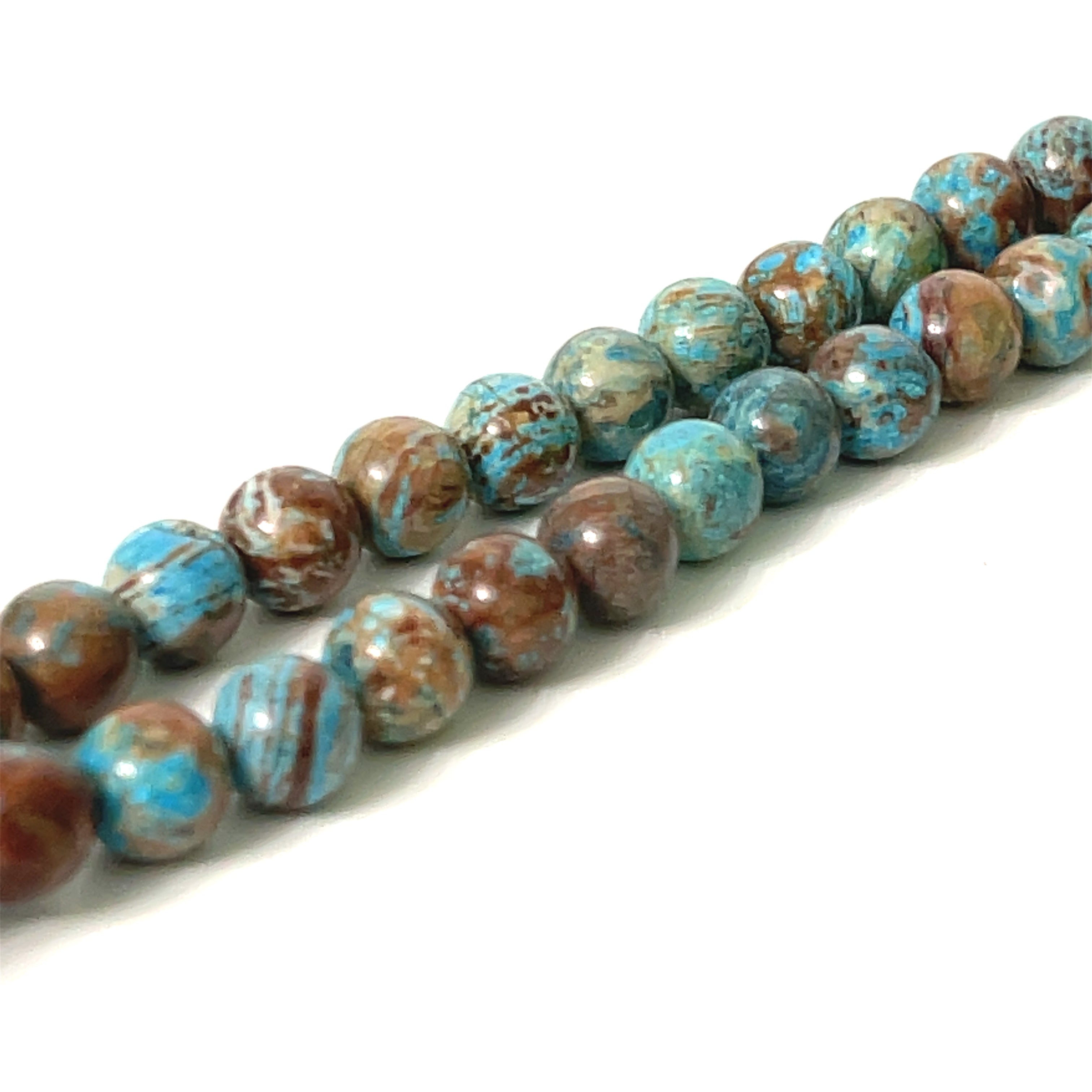 Blue Landscape gemstone strands, jewelry supplies