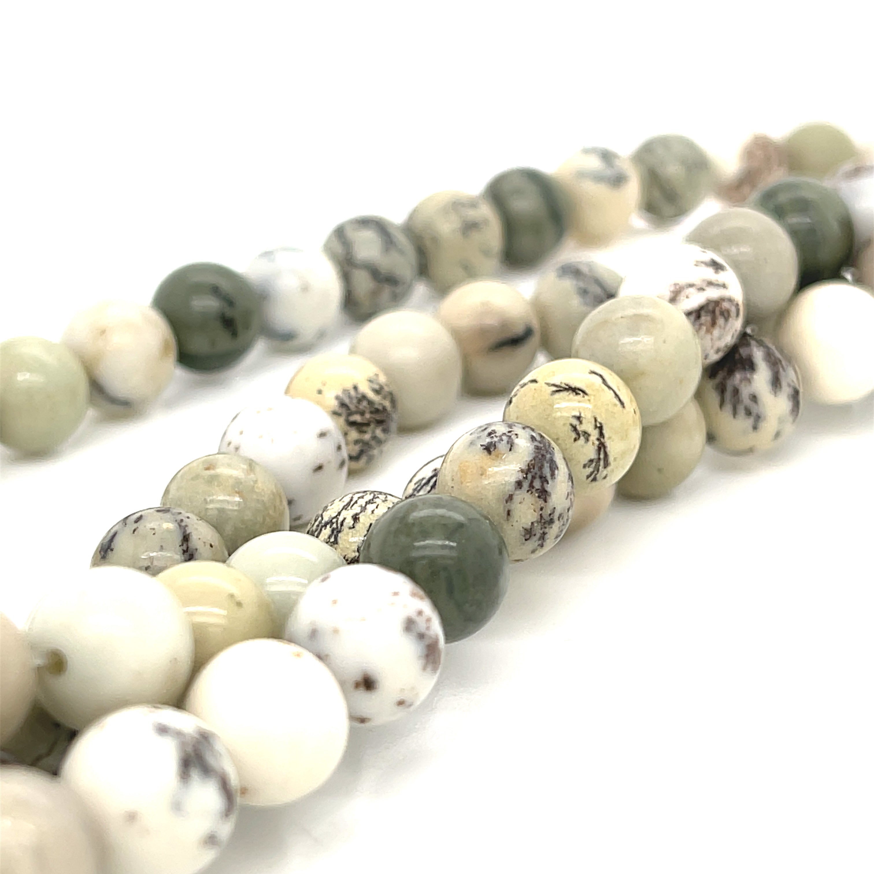 Dendritic Turquoise (Jasper) gemstone strands 16'' (South Africa), Jewelry supplies