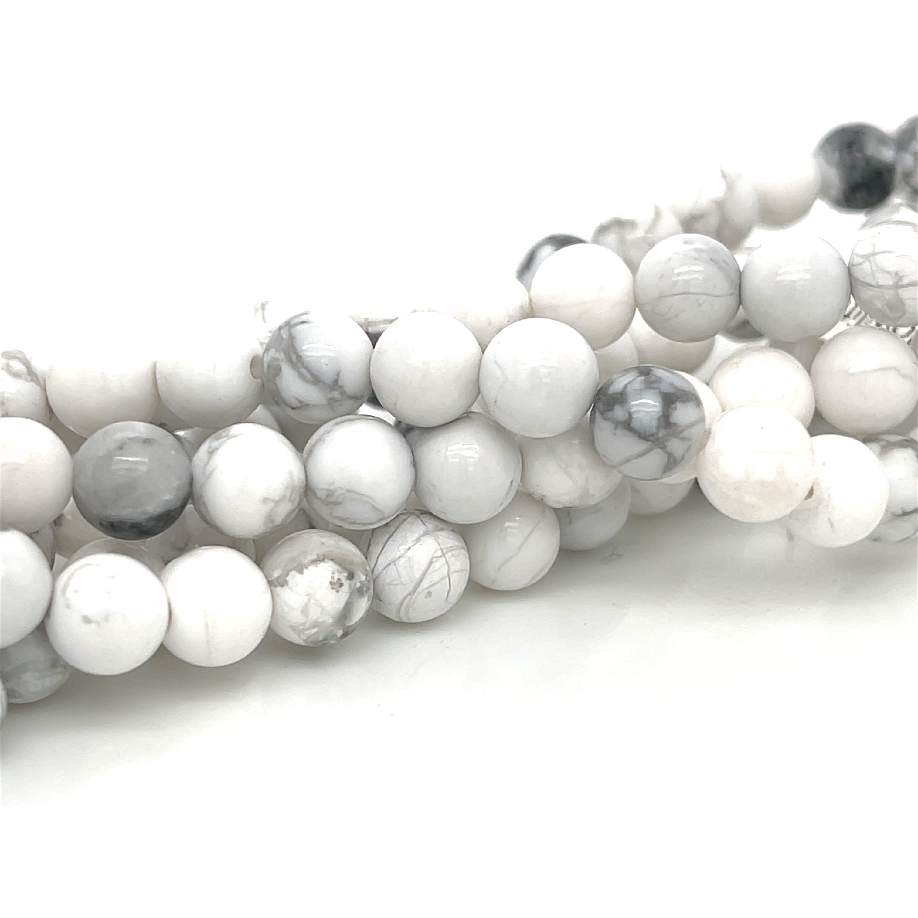 White Howlite Gemstone Strands, Jewelry supplies