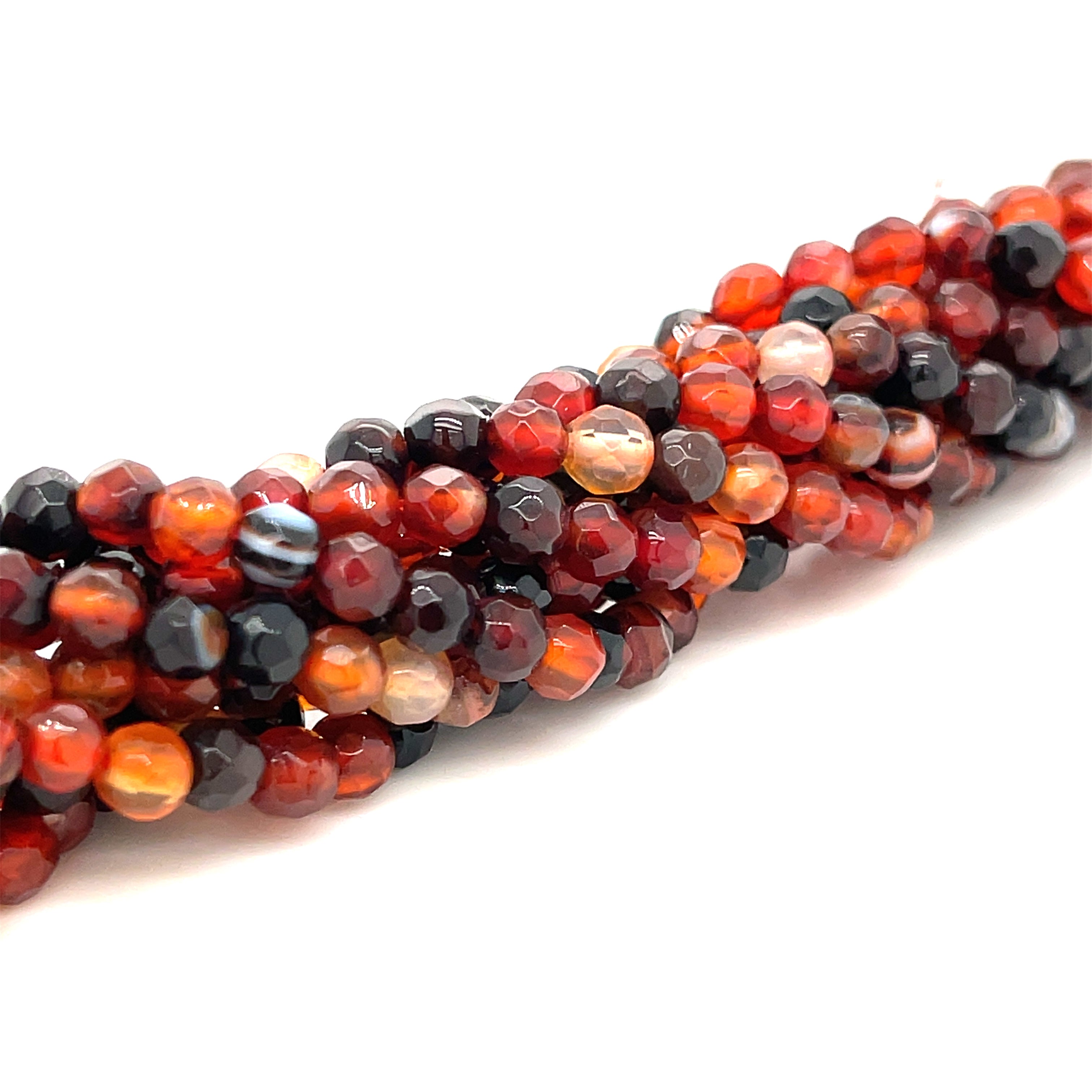 Red & Black Agate Gemstone Strands