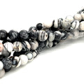 Pink & Black Zebra Jasper Gemstone Strands