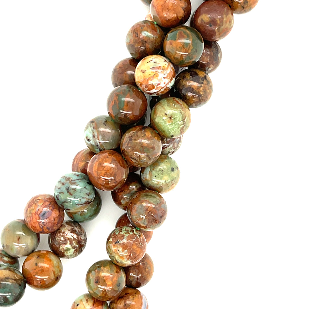 African Green Opal gemstone strands (grade A), jewelry supply