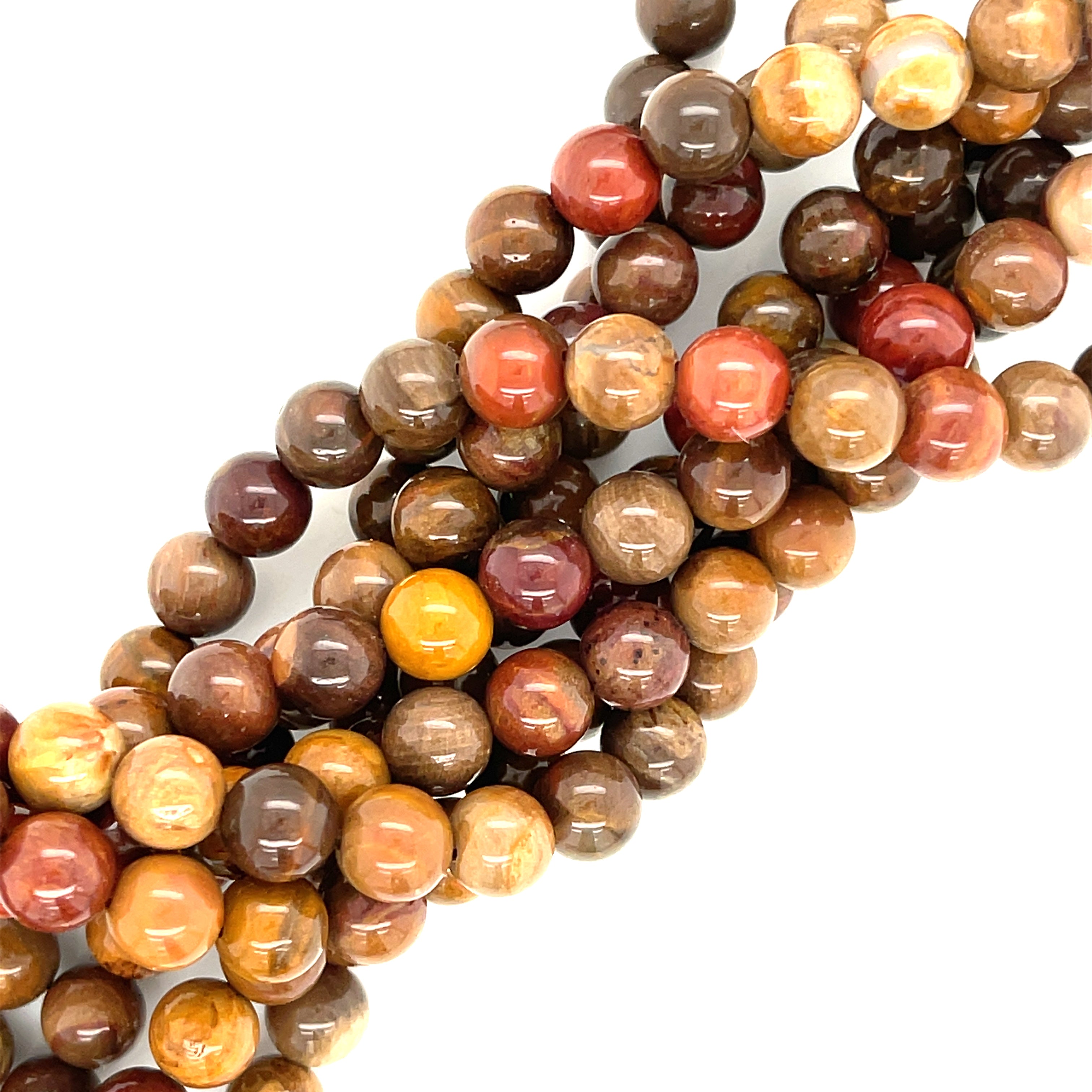 Petrified Wood Jasper Gemstone Strand