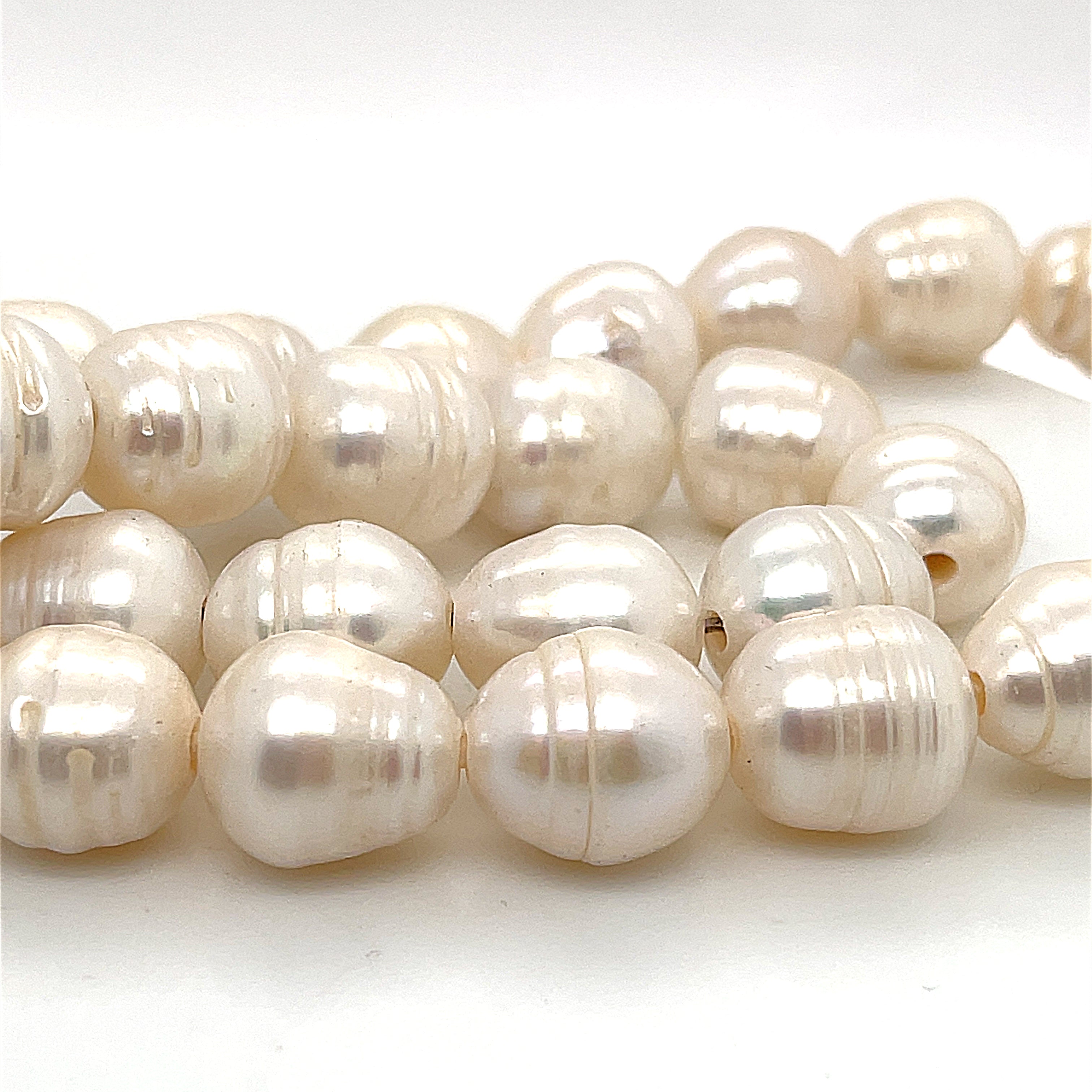 Fresh Water Rice Pearl, large hole, Fresh Water Pearl Strands