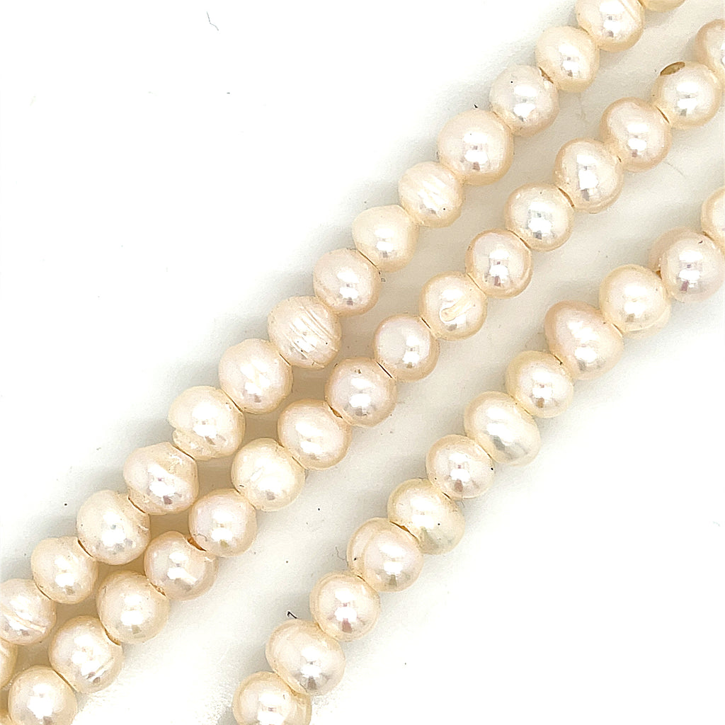 Fresh Water Rice Pearl, large hole, Fresh Water Pearl Strands