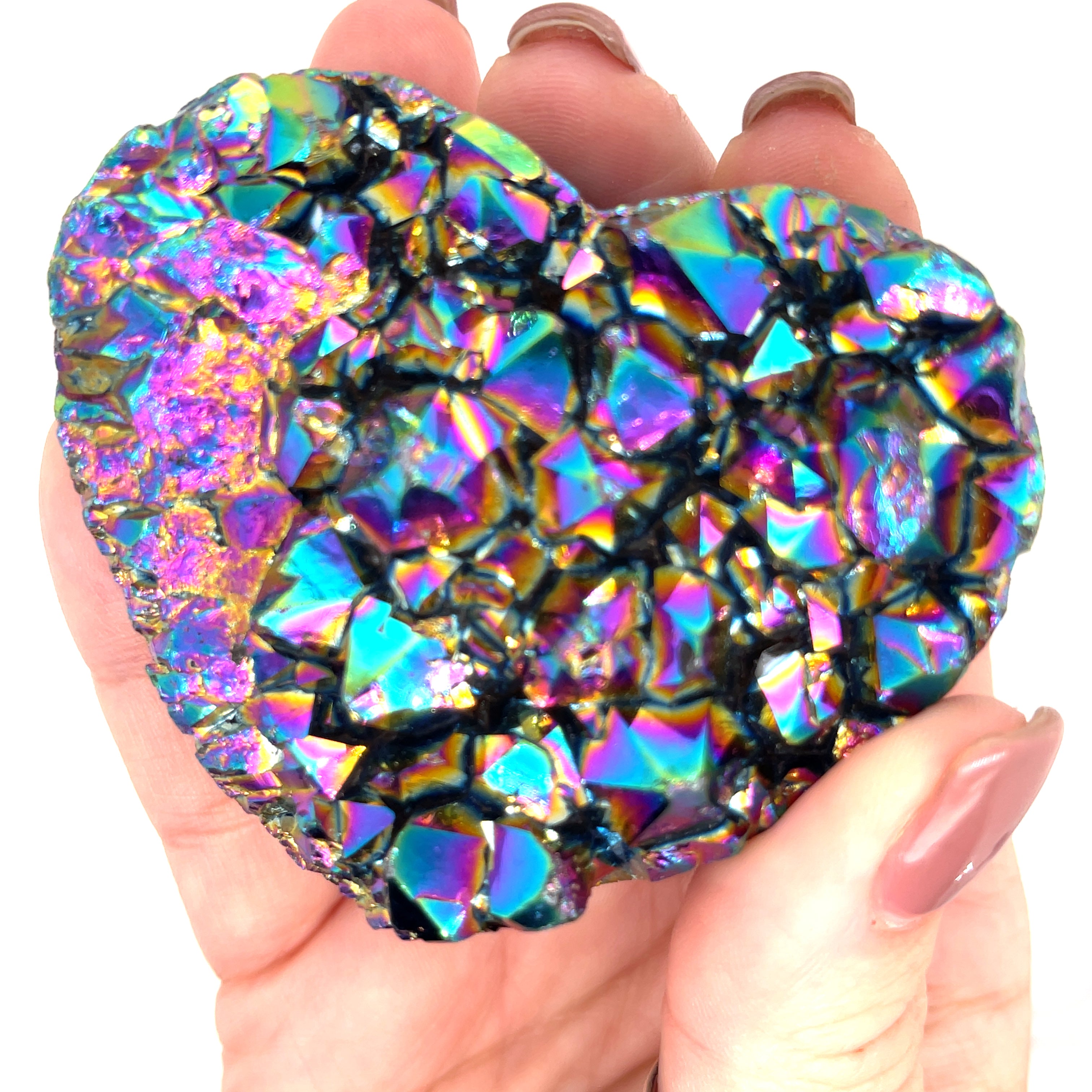 Titanium Quartz Gemstone Hearts  (Brazil)