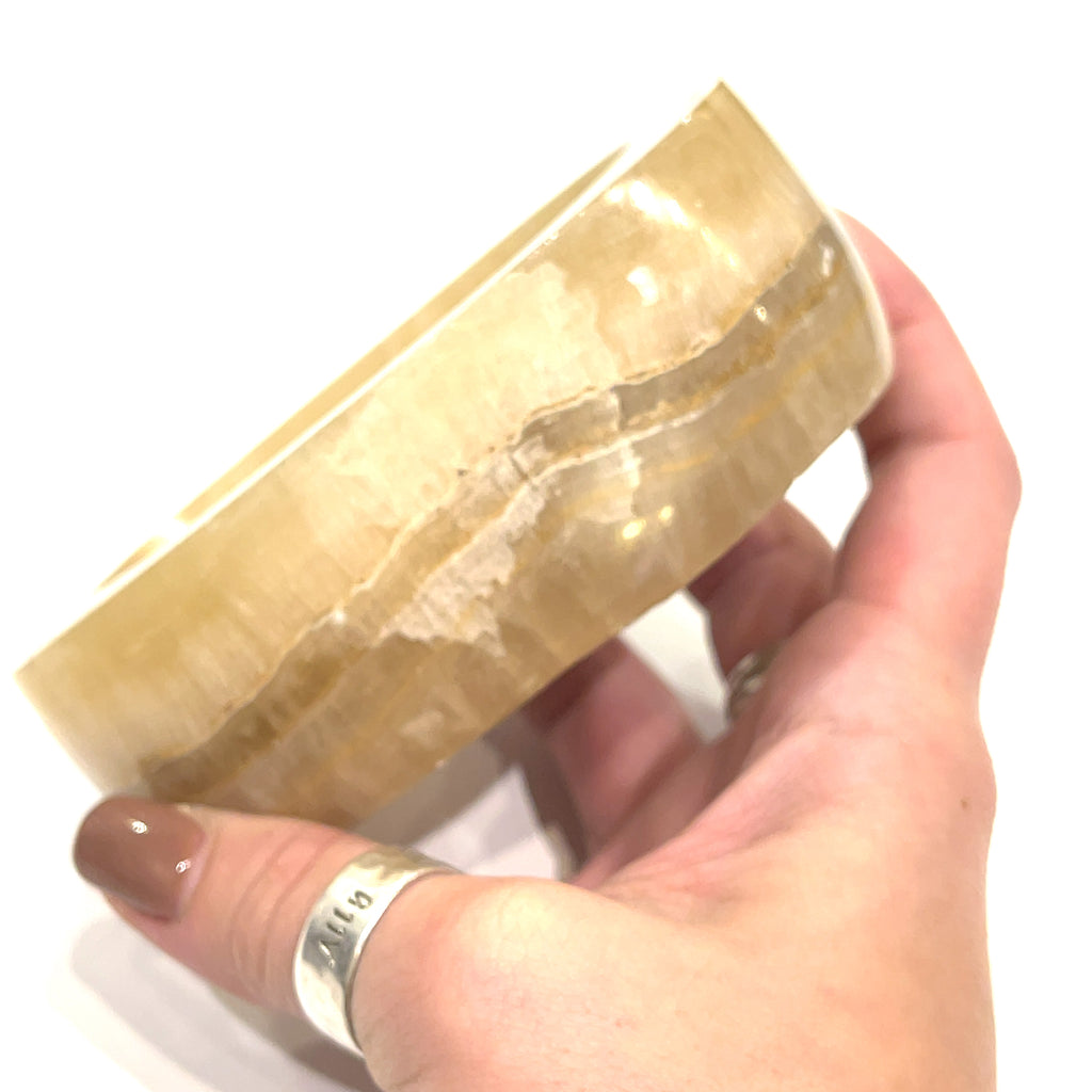 Honey Calcite Oval Gemstone Bowl