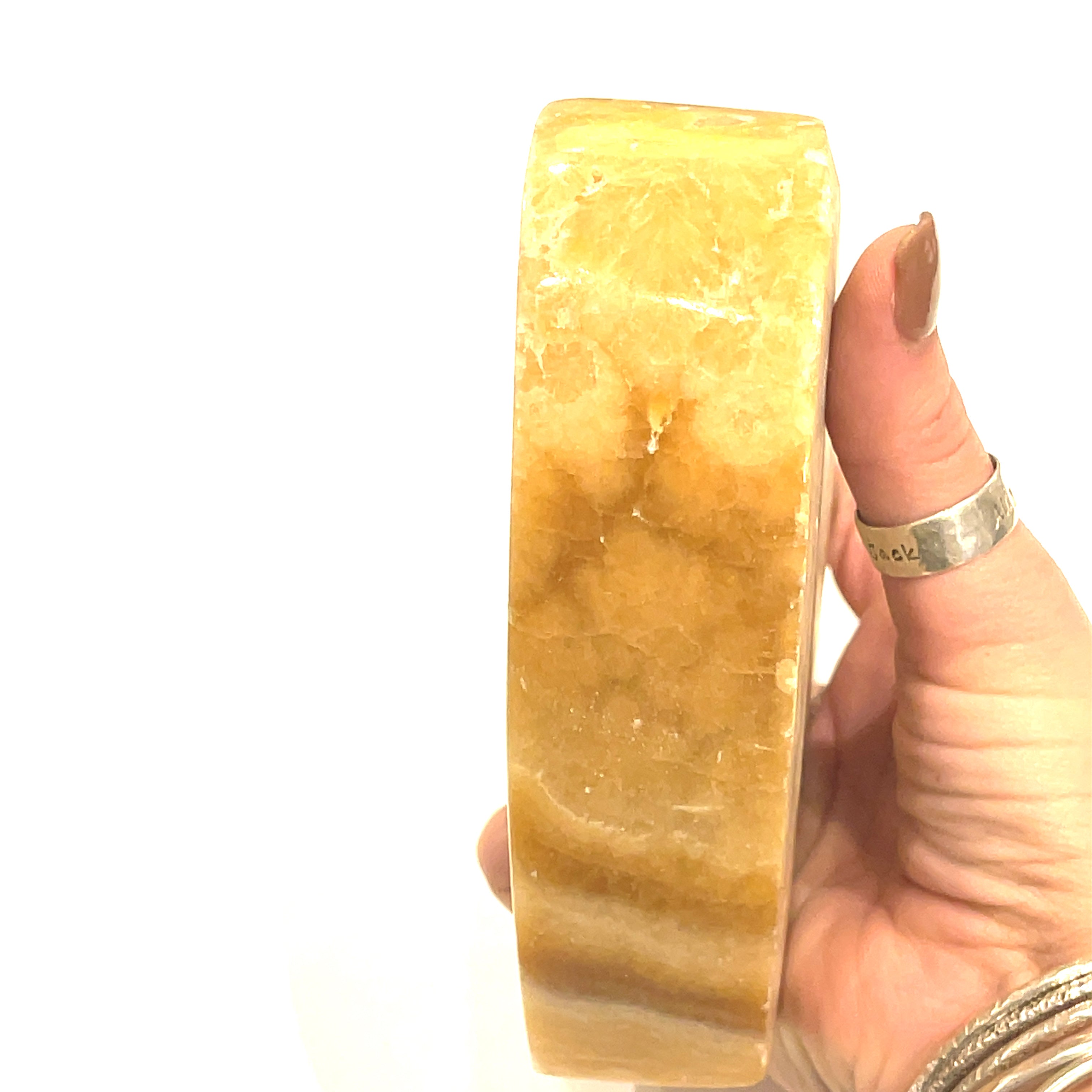 Honey Calcite Oval Gemstone Bowl