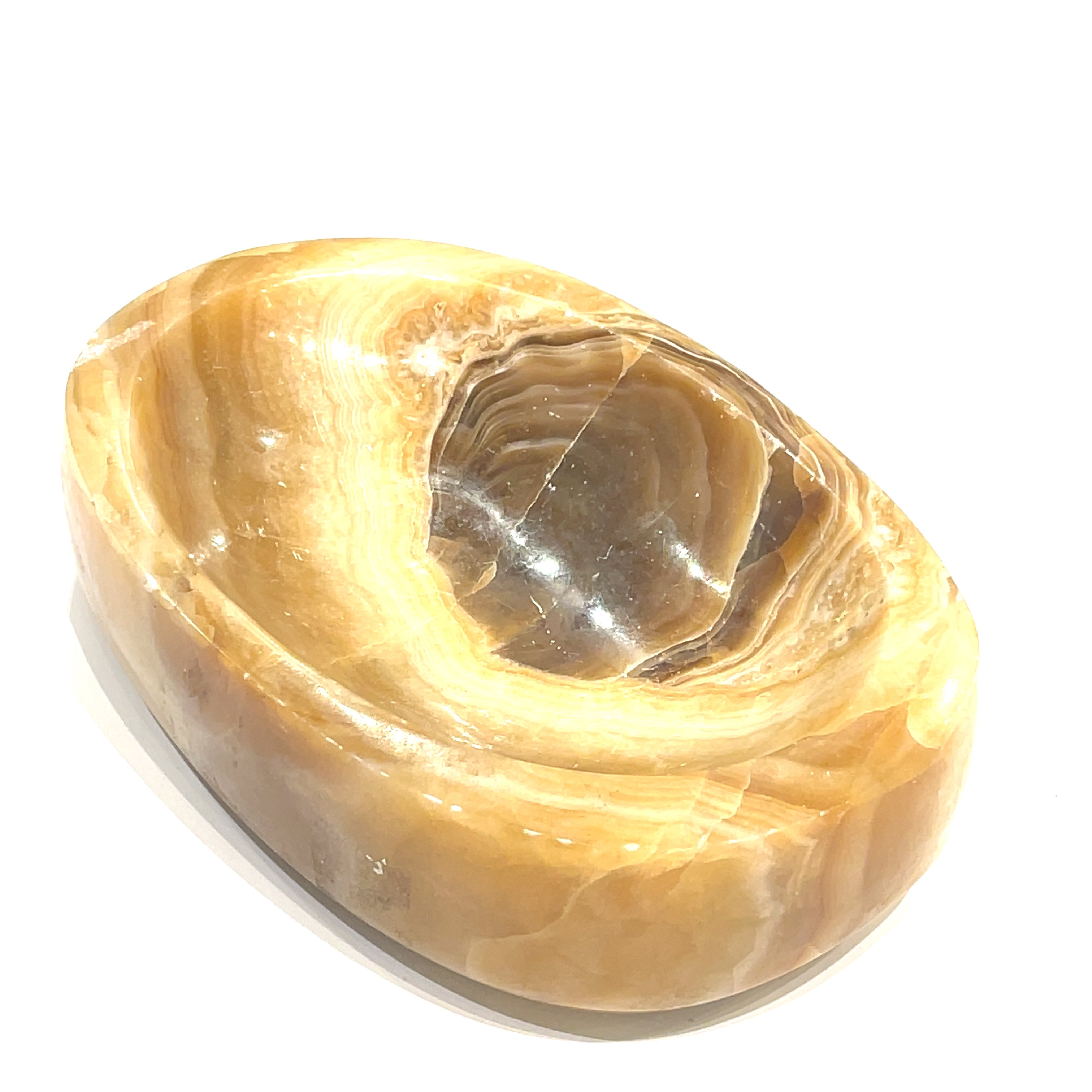 Honey Calcite Oval Gemstone Bowl