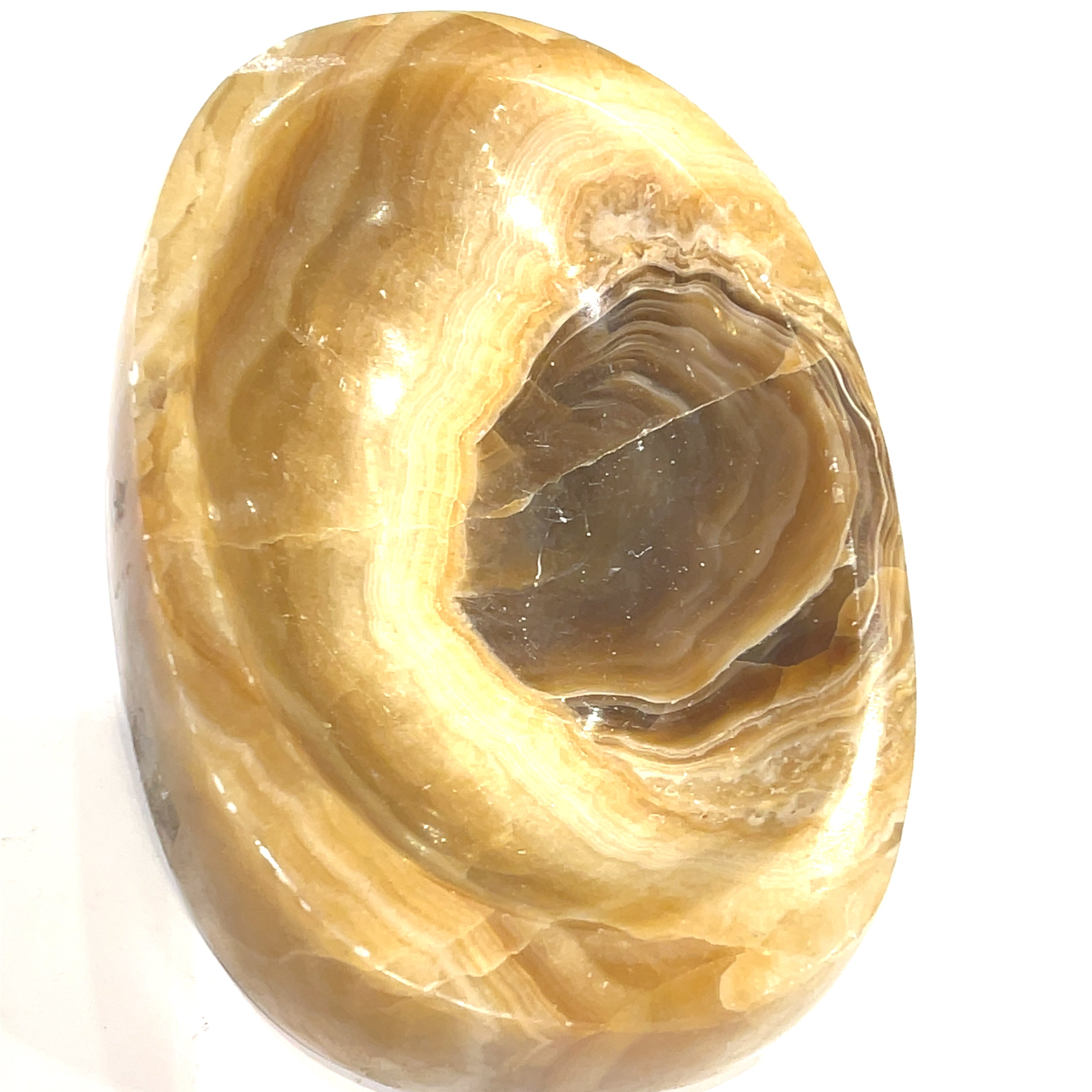 Honey Calcite Oval Gemstone Bowl