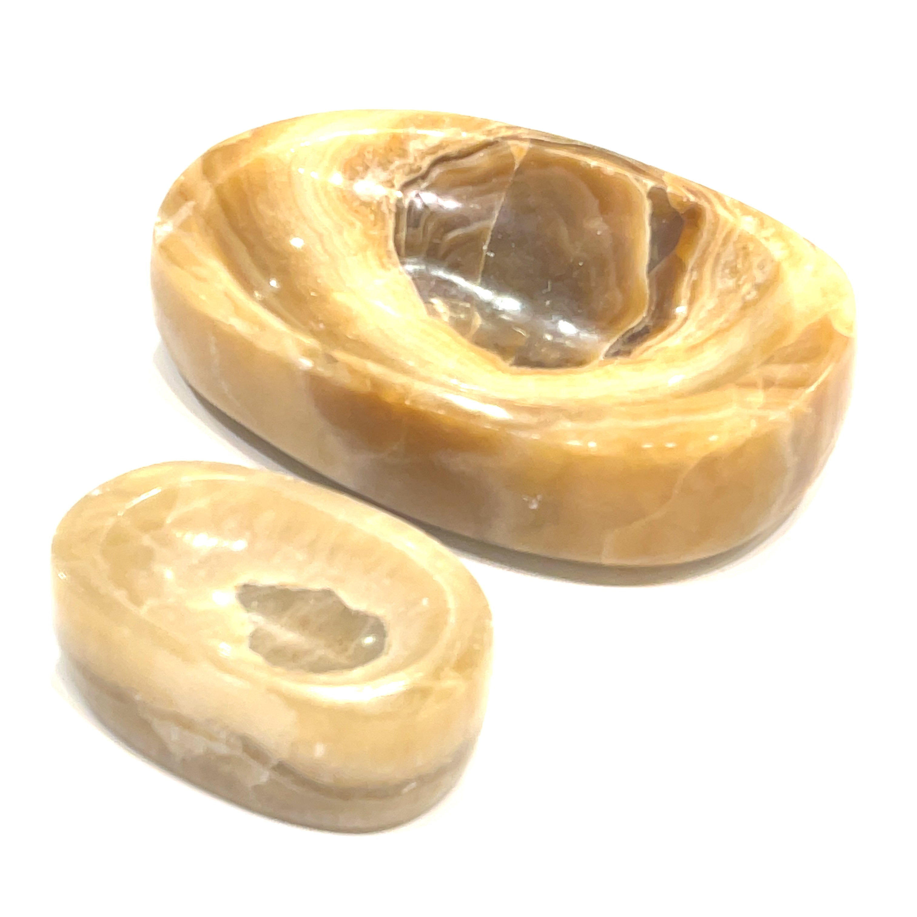 Honey Calcite Oval Gemstone Bowl