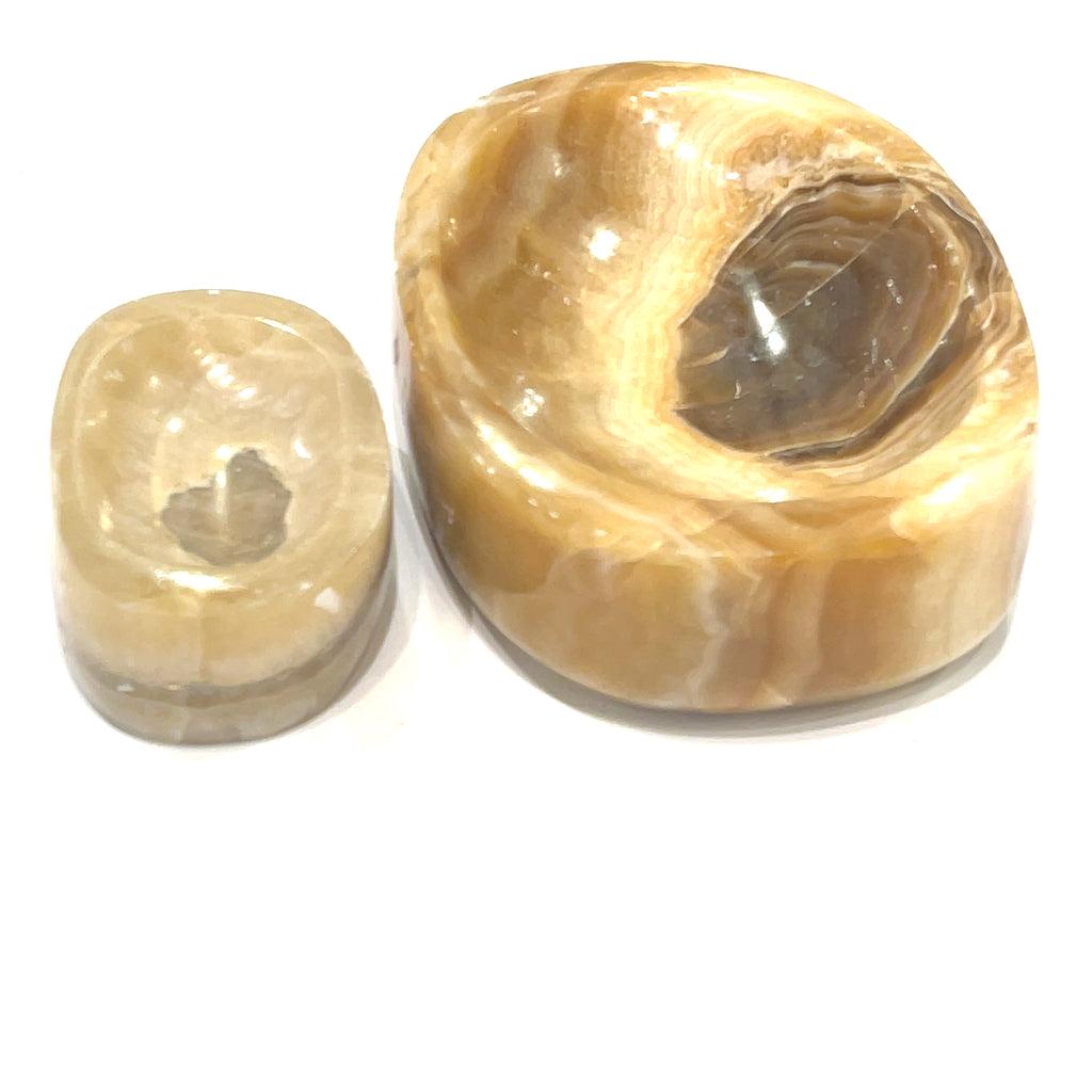 Honey Calcite Oval Gemstone Bowl
