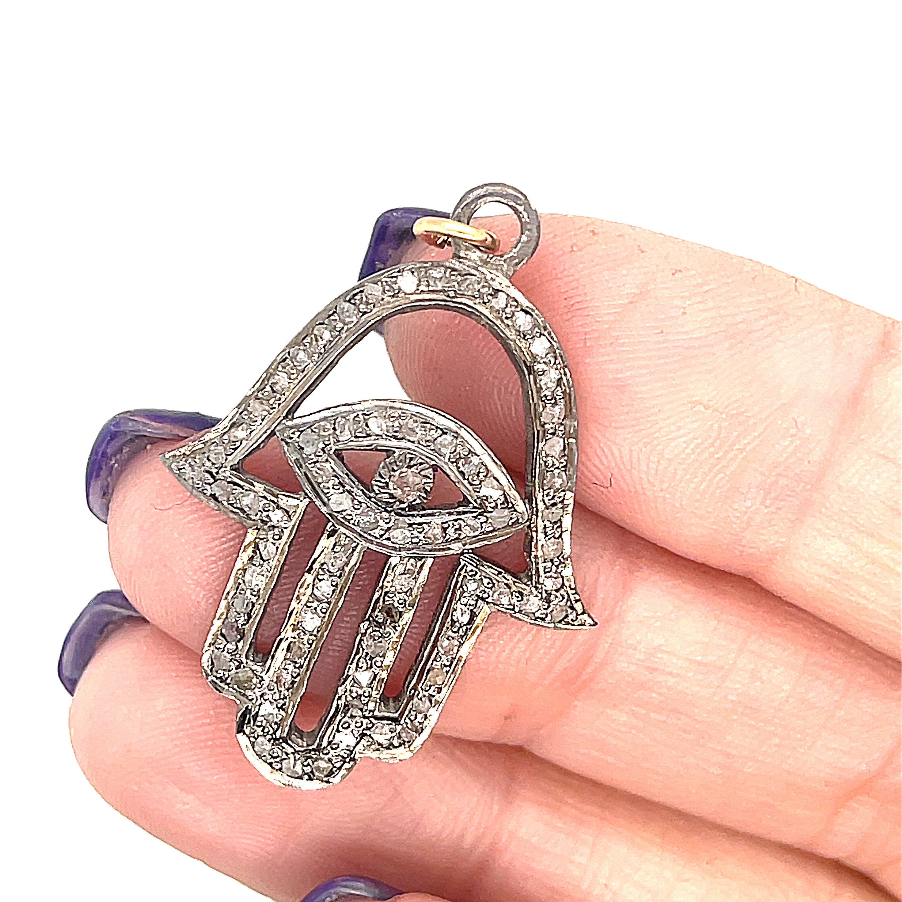 Paved Diamond Pendants, Humza, Lotus flower, branch