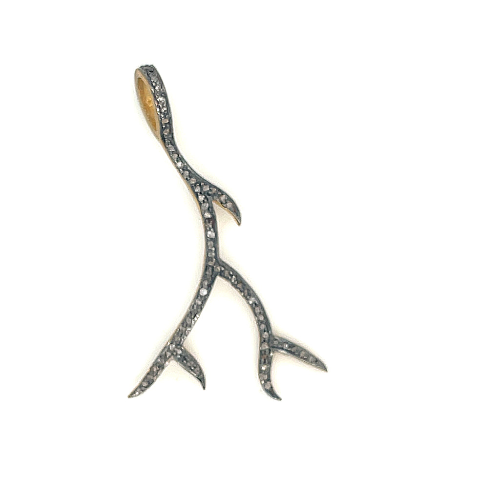Paved Diamond Pendants, Humza, Lotus flower, branch