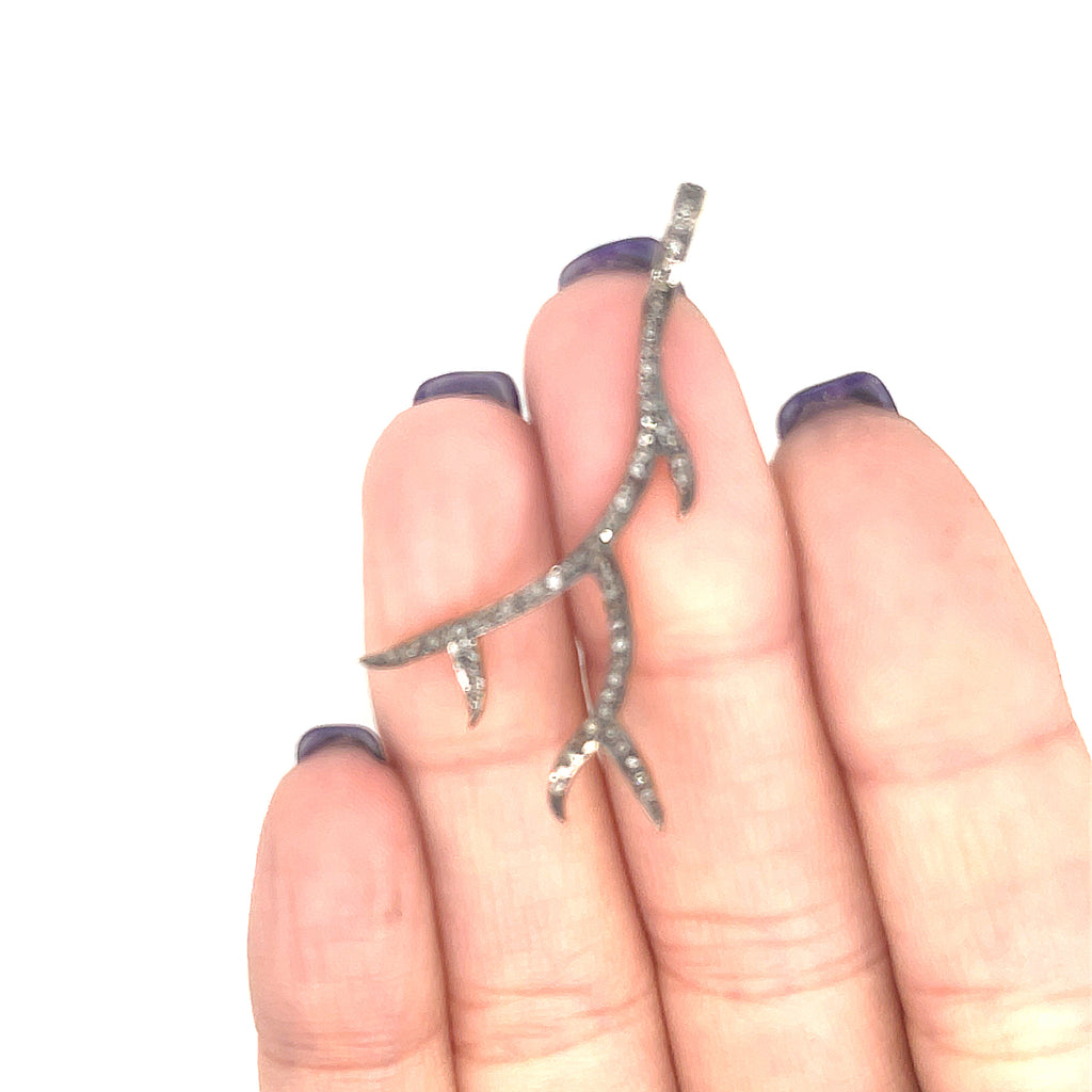 Paved Diamond Pendants, Humza, Lotus flower, branch