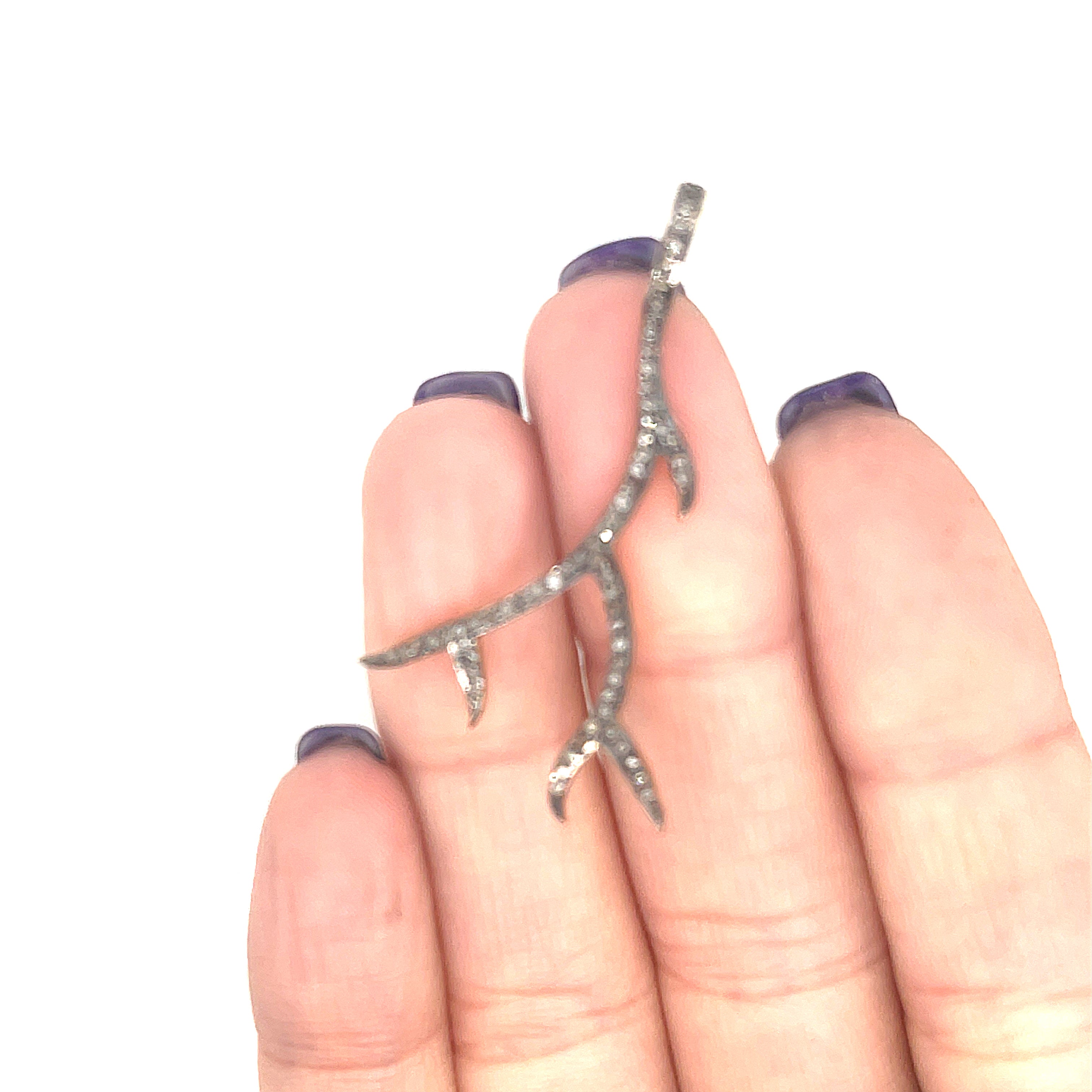 Paved Diamond Pendants, Humza, Lotus flower, branch