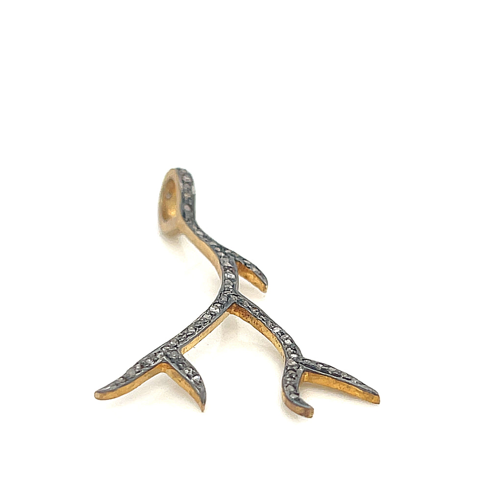 Paved Diamond Pendants, Humza, Lotus flower, branch