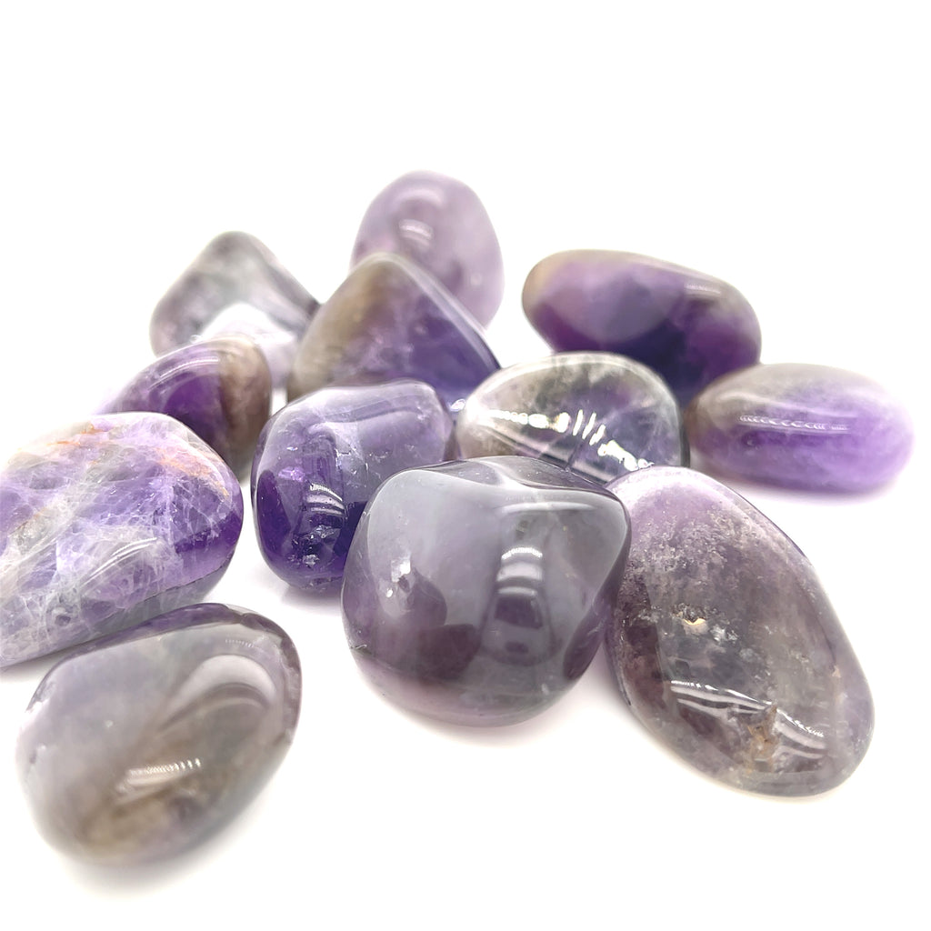 Amegreen (Amethyst / Prasiolite) gemstone Tumbles