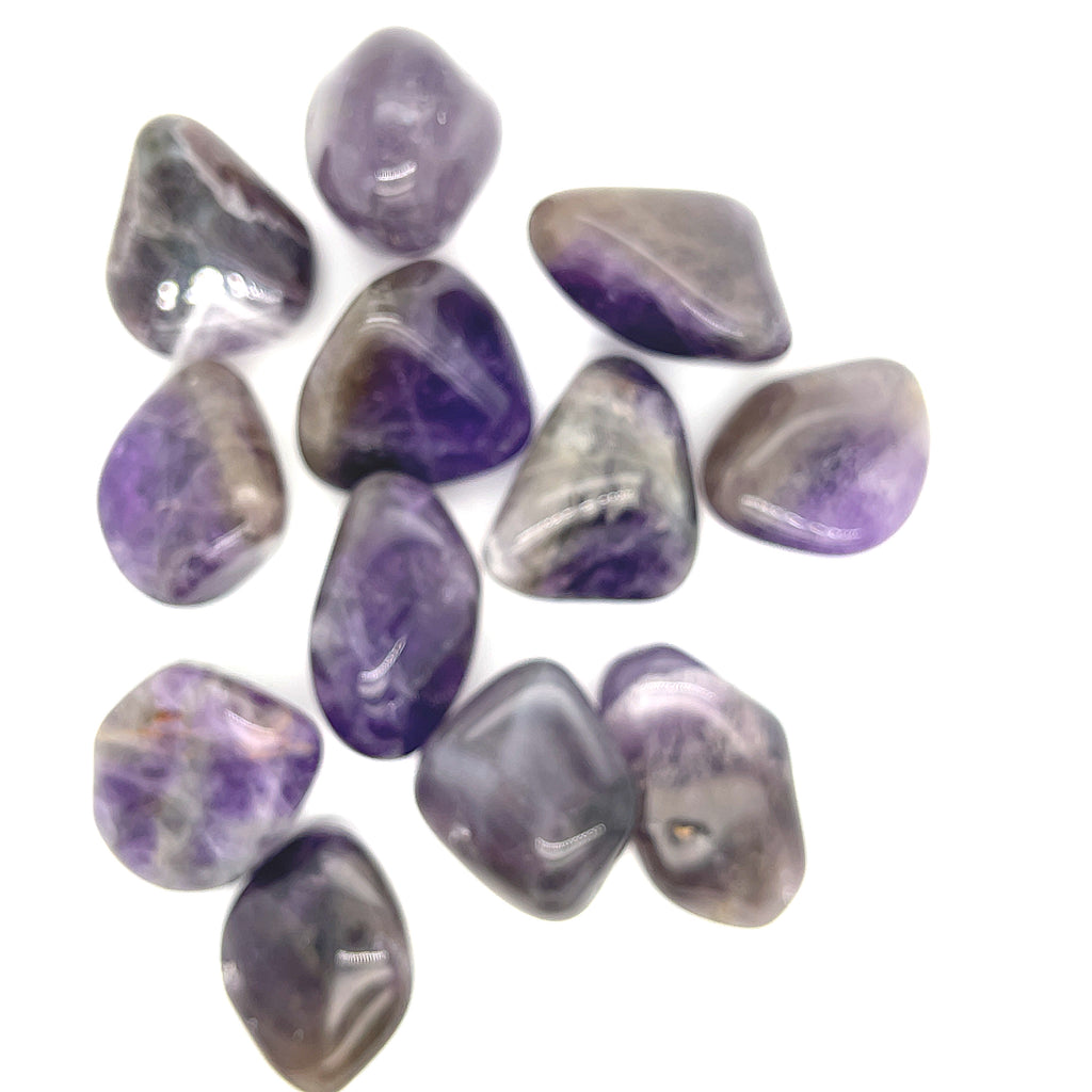 Amegreen (Amethyst / Prasiolite) gemstone Tumbles