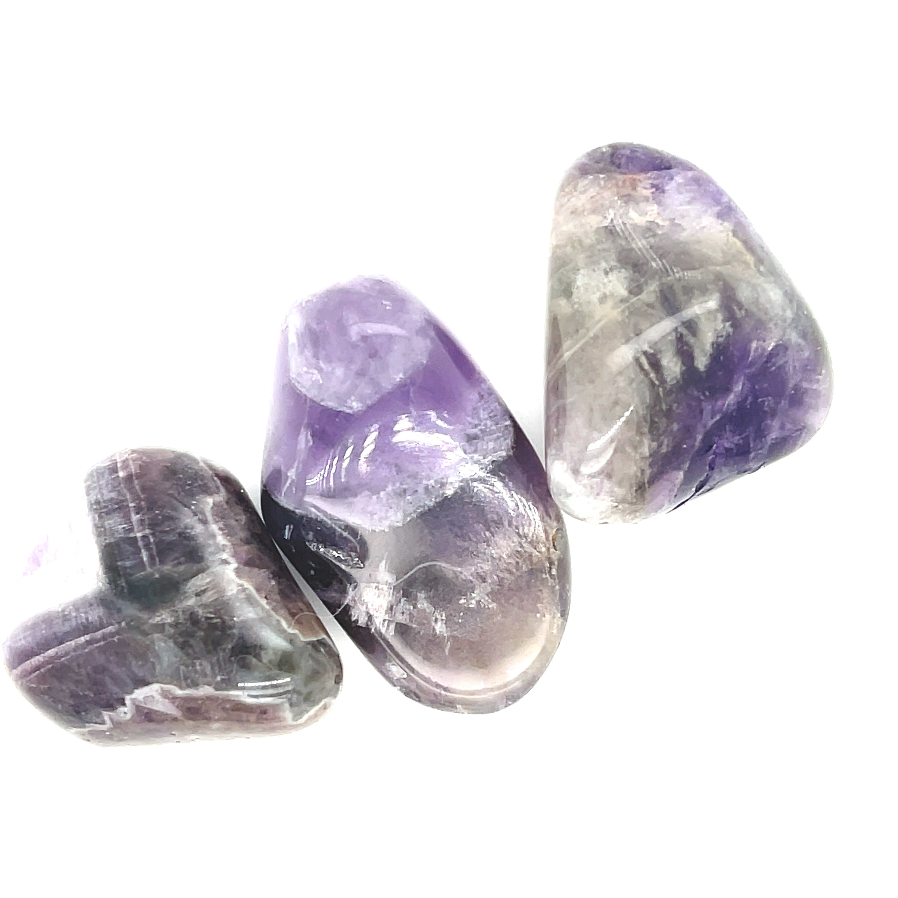 Amegreen (Amethyst / Prasiolite) gemstone Tumbles