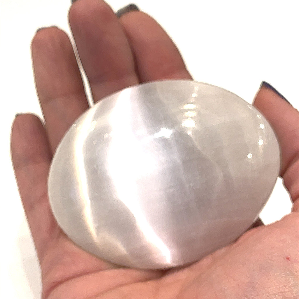 Selenite Palm Stone Gemstone