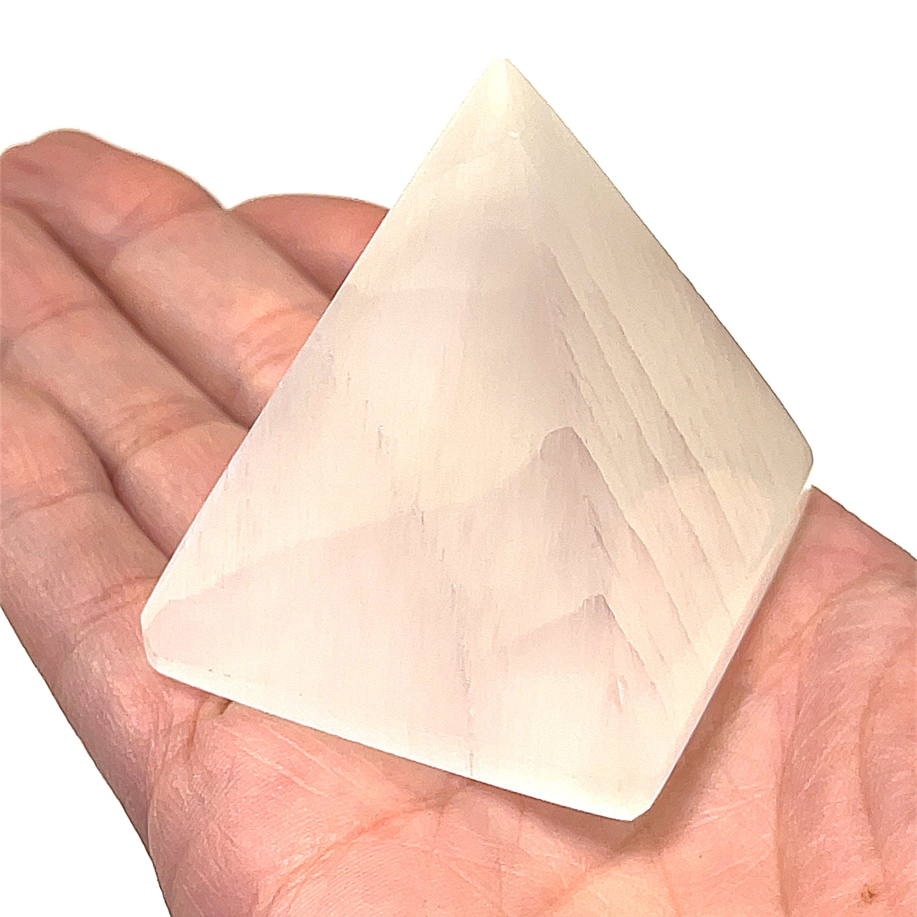 Selenite Gemstone pyramid / cube
