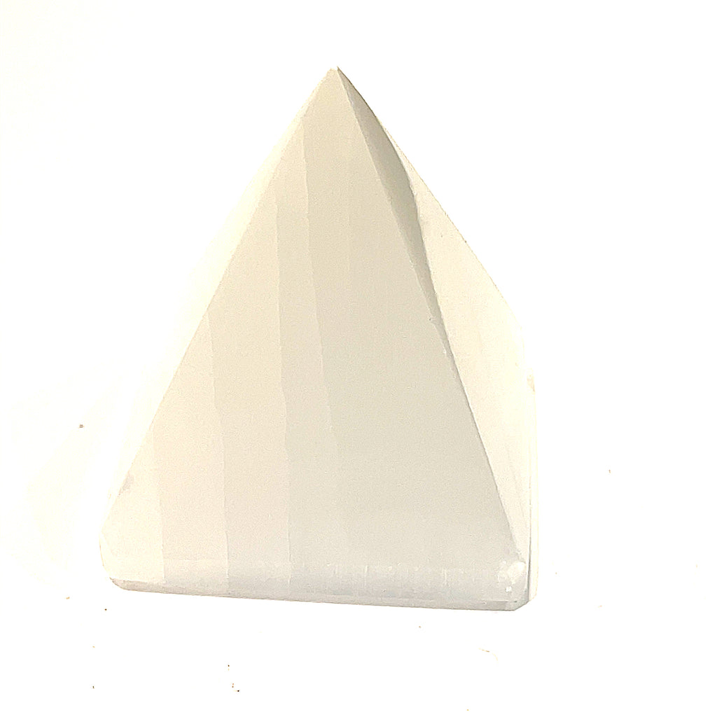 Selenite Gemstone pyramid / cube