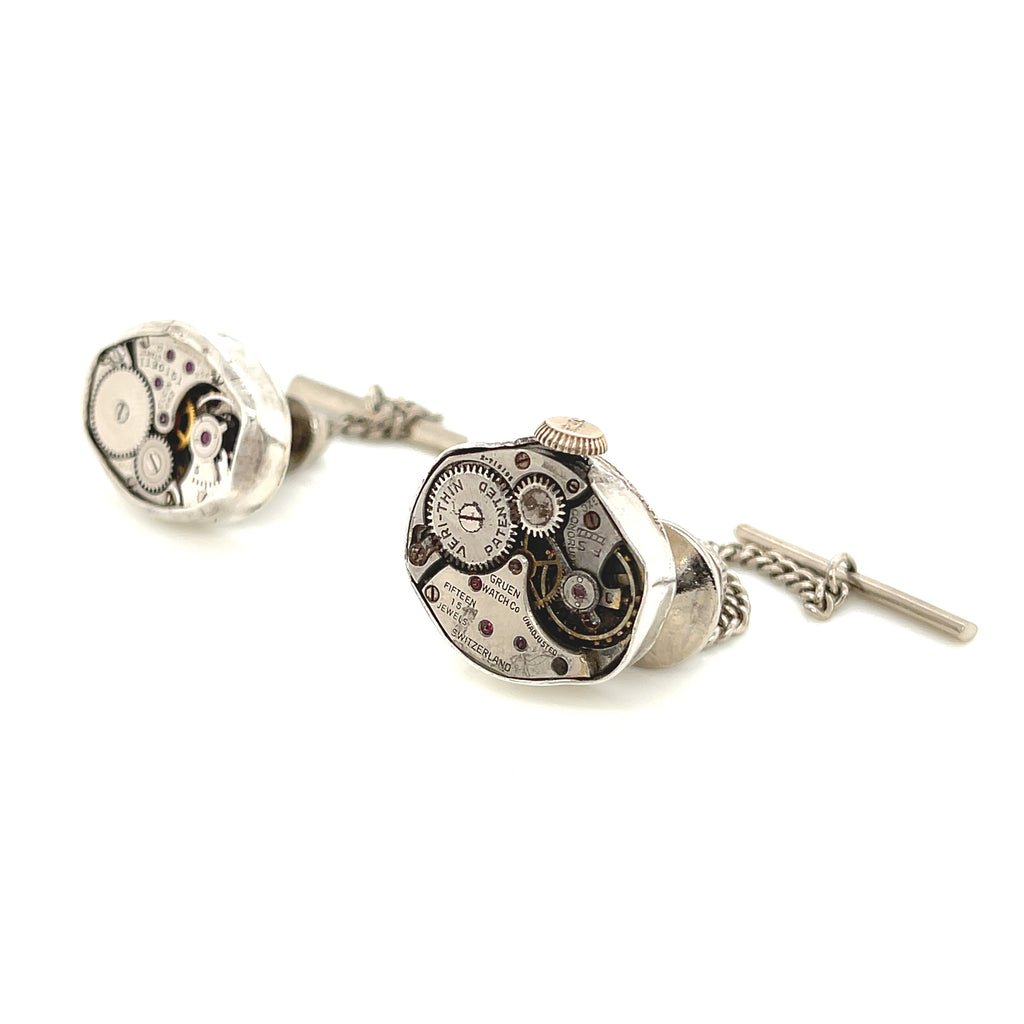 Antique Watch Component Sterling Silver Tie Tack  Handcrafted in the South End, Boston | Hidden Jewel of the South End