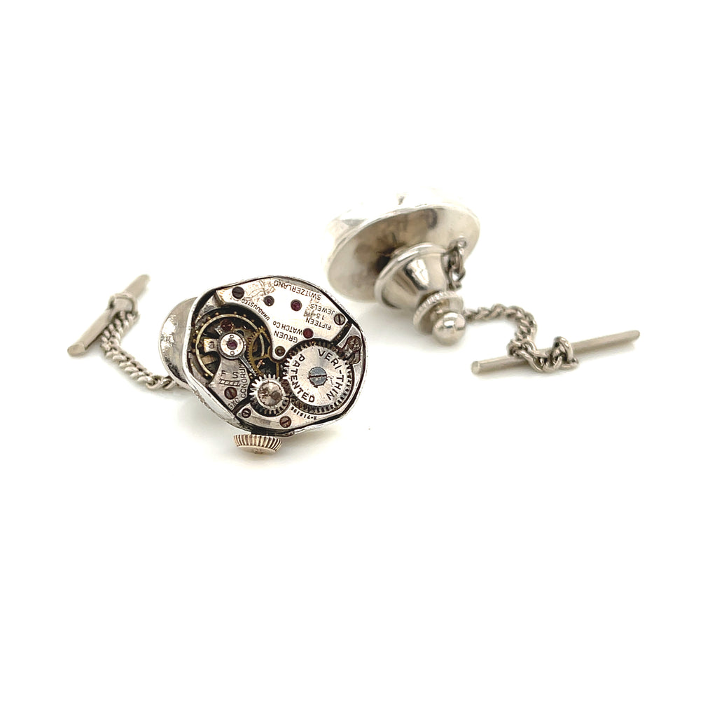 Antique Watch Component Sterling Silver Tie Tack  Handcrafted in the South End, Boston | Hidden Jewel of the South End