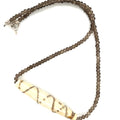 Single strand faceted Smokey Quartz Necklace with Lamp-work Glass centerpiece