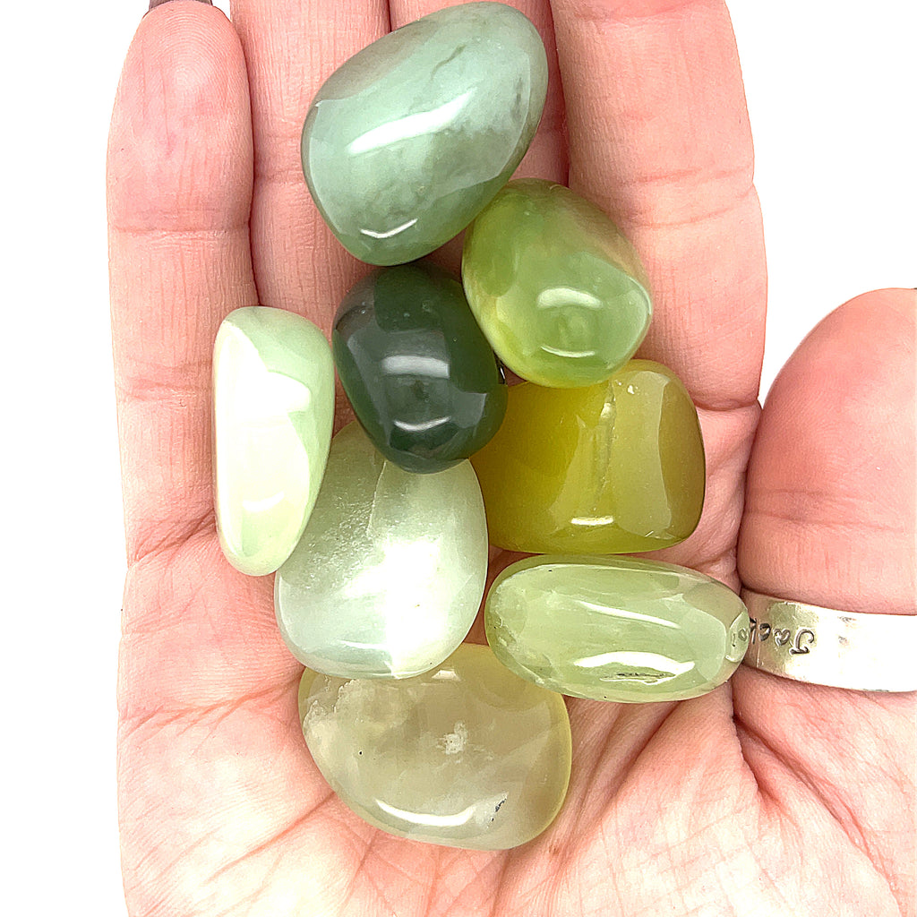 Jade, Green Tumbled Gemstone