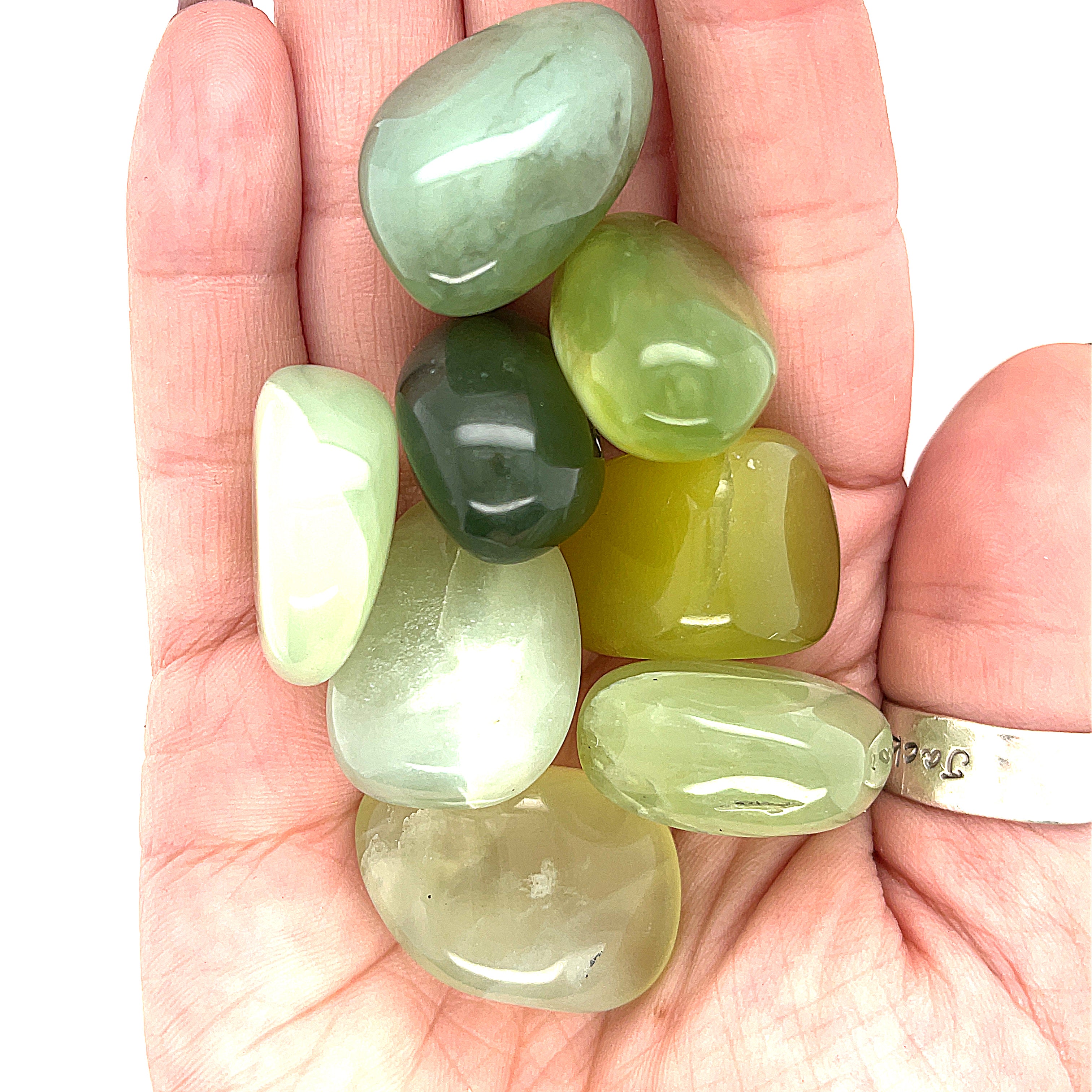 Jade, Green Tumbled Gemstone