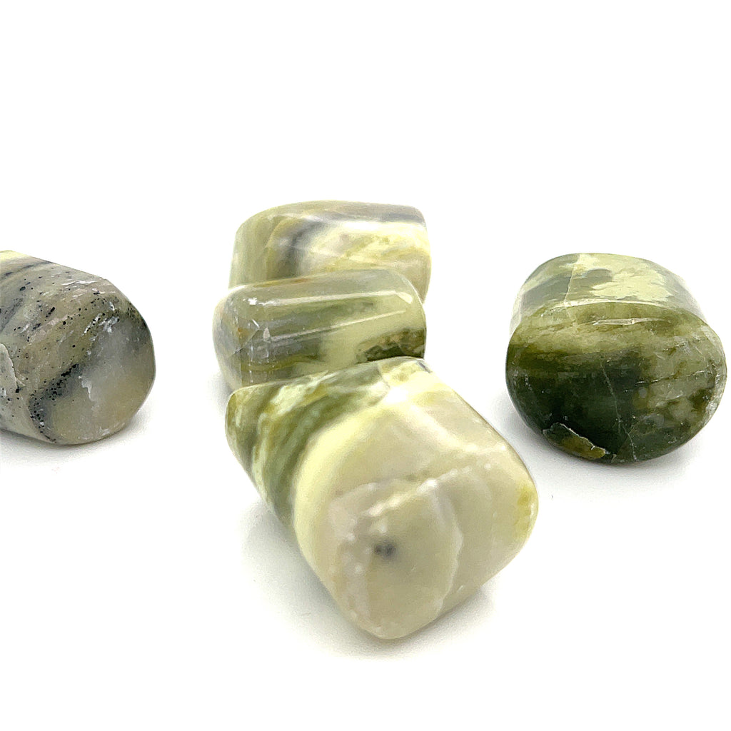 Infinite (light green Serpentine) gemstone tumbled