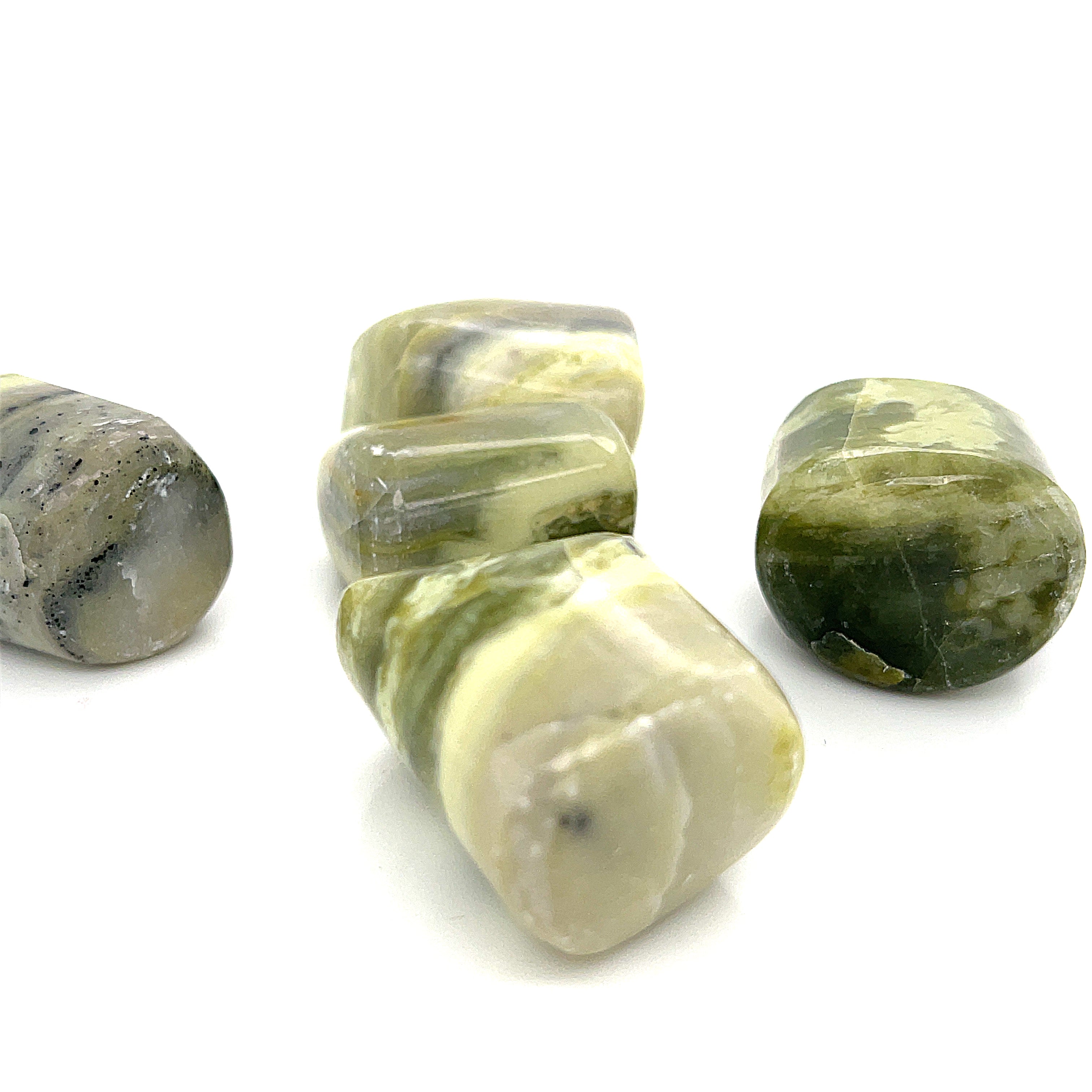 Infinite (light green Serpentine) gemstone tumbled