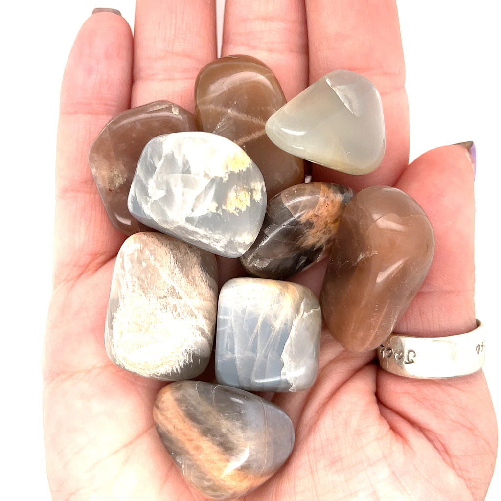 Moonstone, Grey tumbled  gemstone