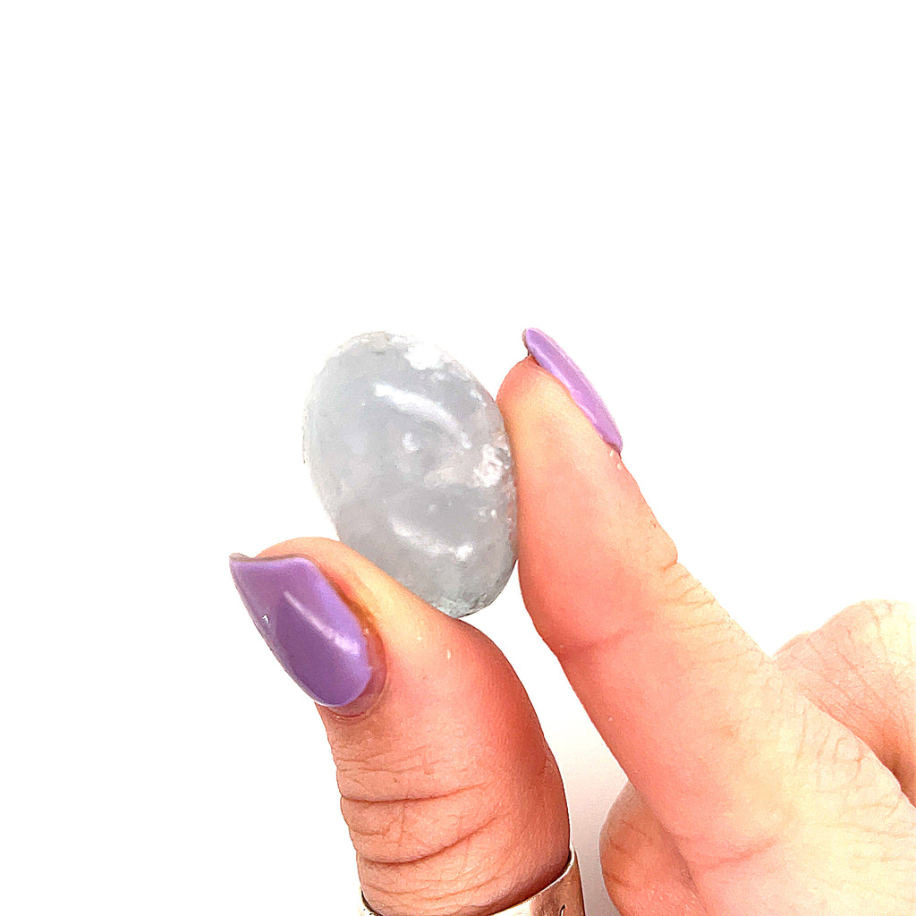 Celestite tumbled gemstones