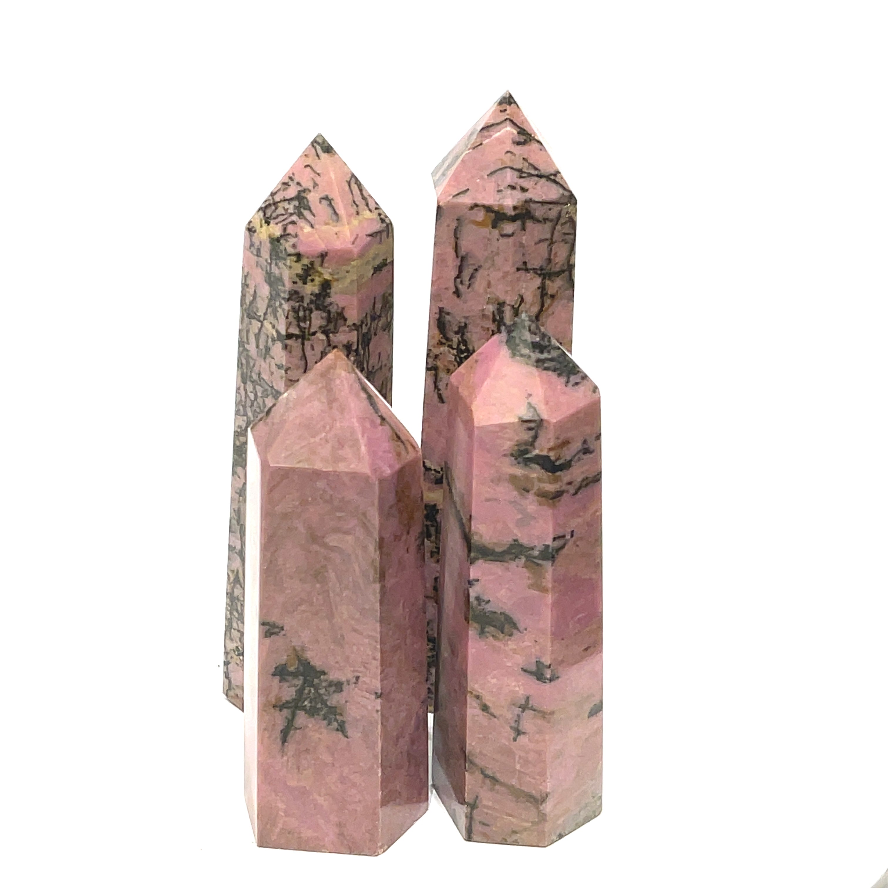 Rhodonite Gemstone Towers