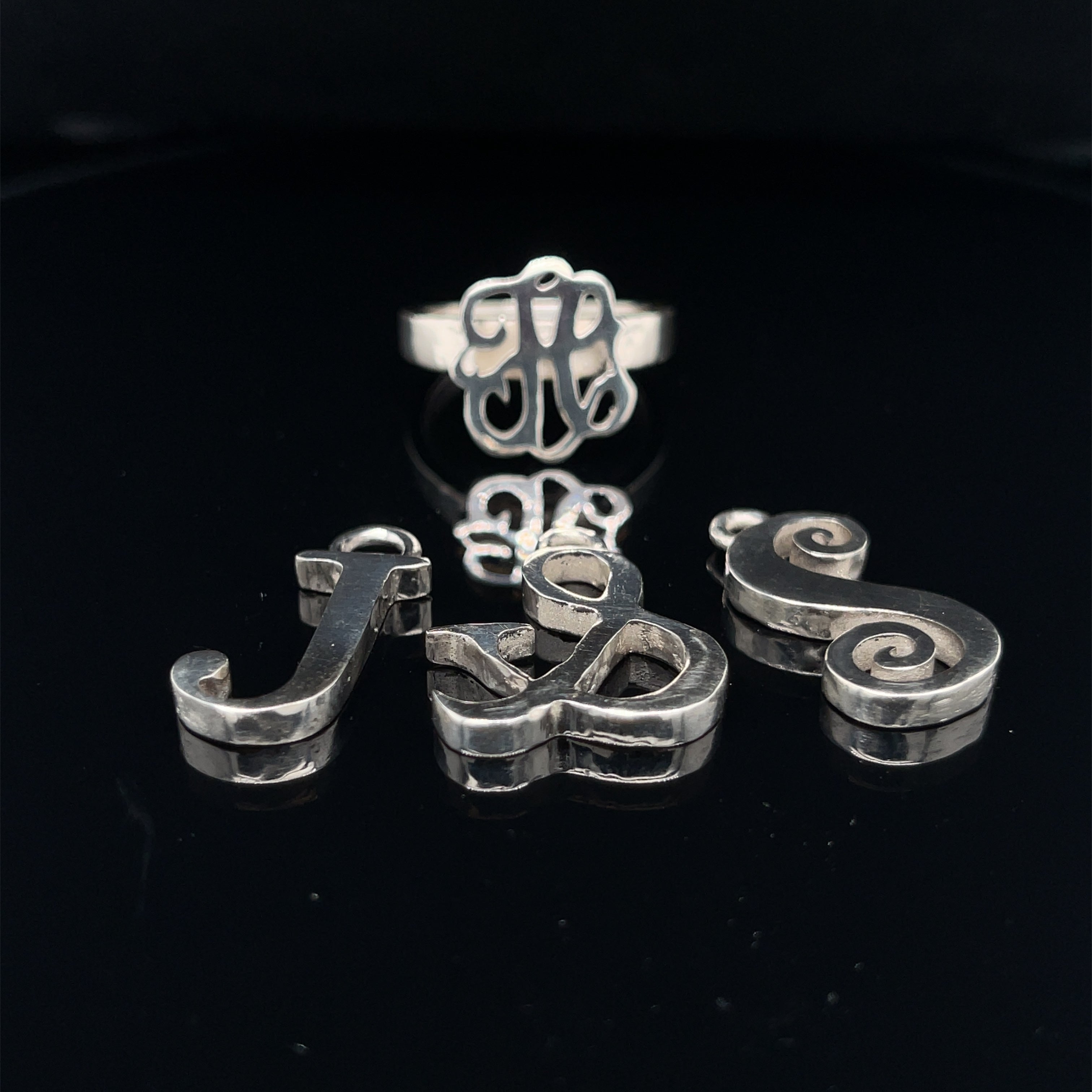 Letter Initial pendants in Sterling Silver