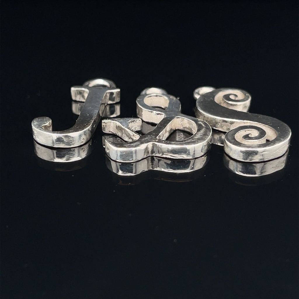 Letter Initial pendants in Sterling Silver