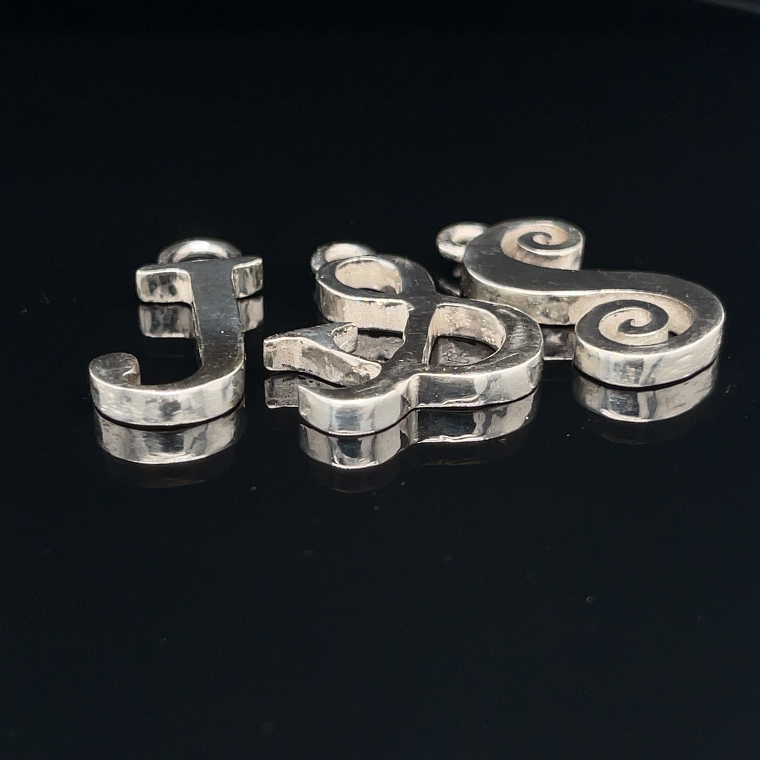 Letter Initial pendants in Sterling Silver
