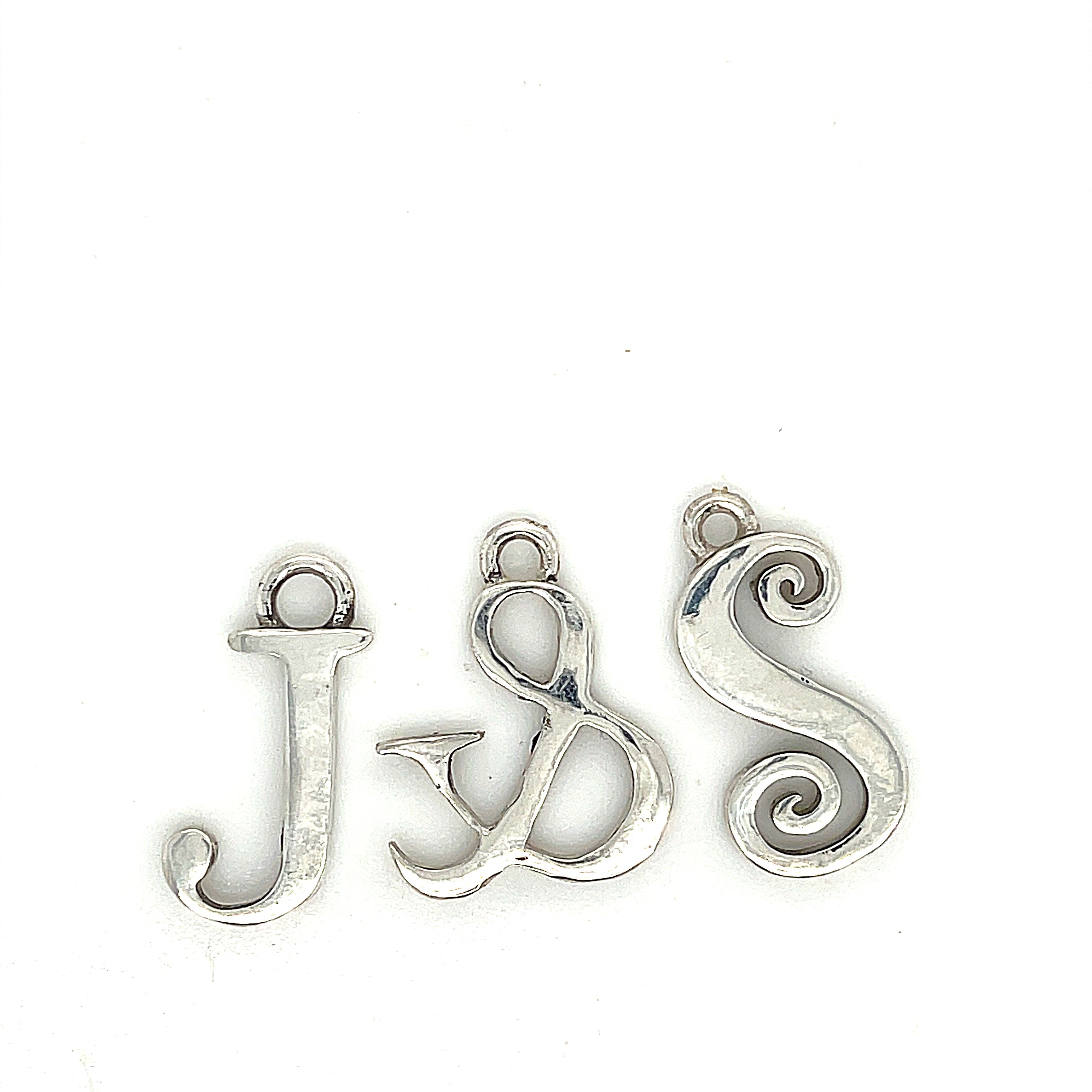 Letter Initial pendants in Sterling Silver