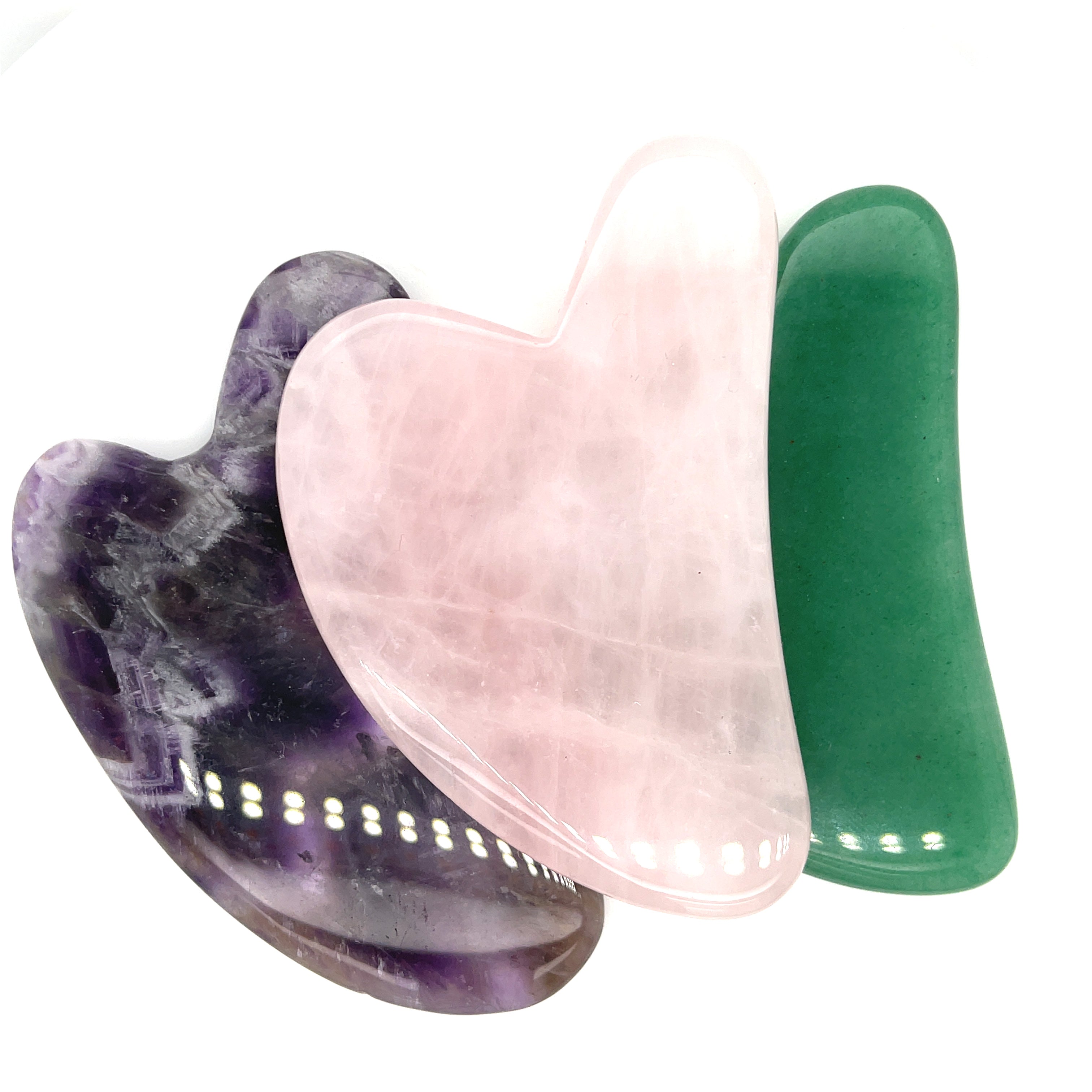 Gua Sha Massage Tool: Amethyst, Rose Quartz, Green Aventurine, Black Obsidian, Labradorite, Carnelian