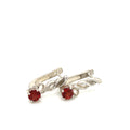 Genuine Garnet faceted gemstone snap back earrings