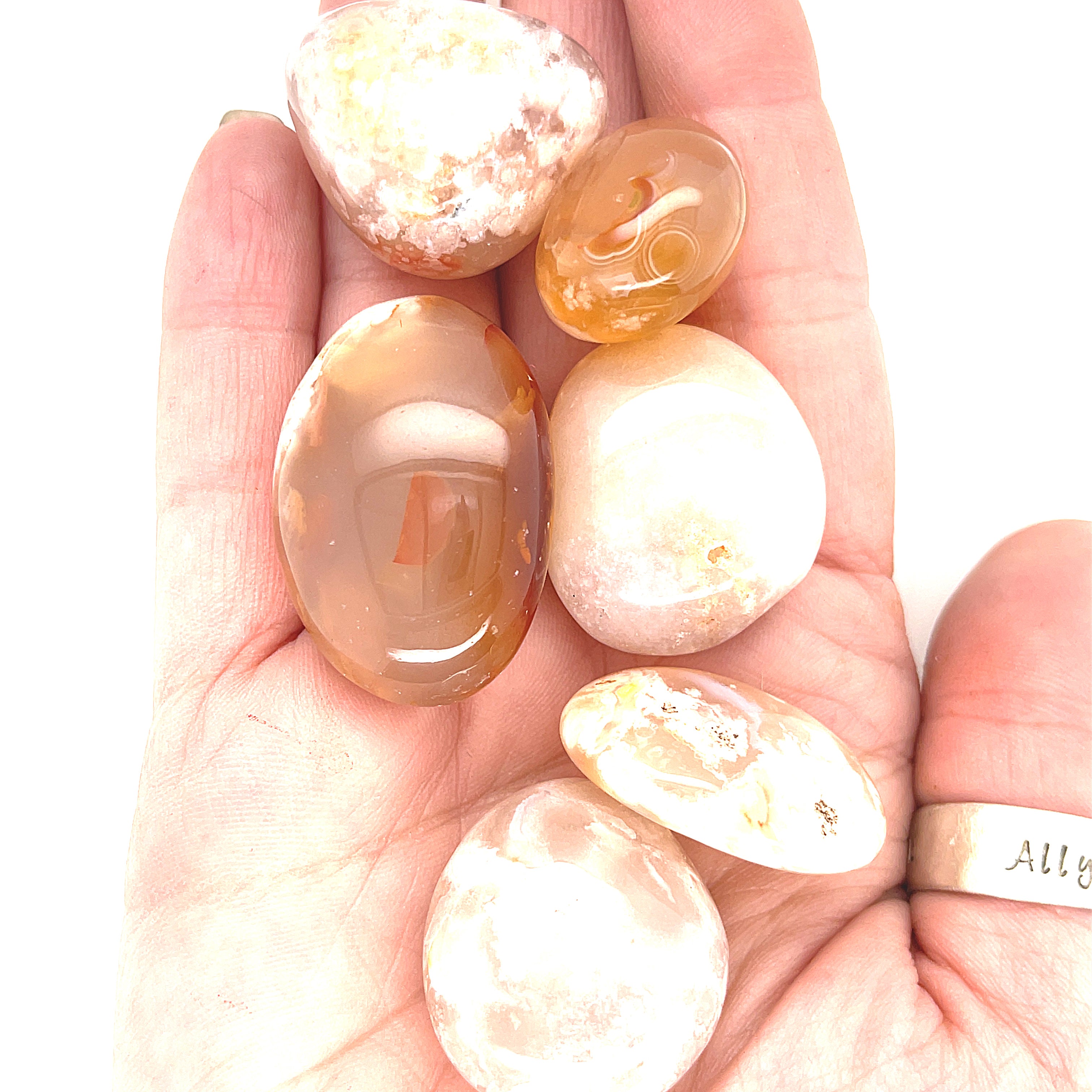 Flower Agate tumbles Gemstone