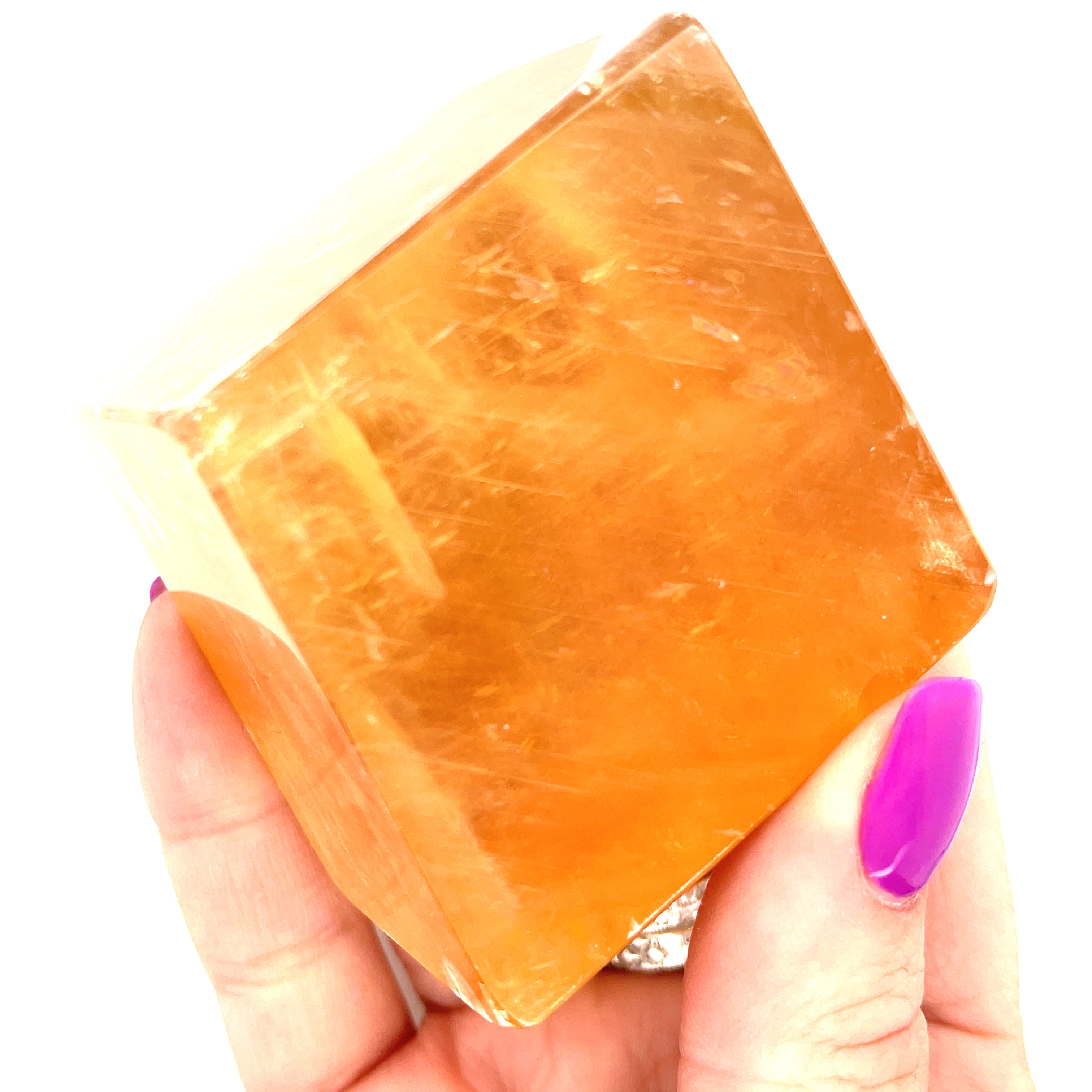 Calcite Honey Rhombus Gemstone