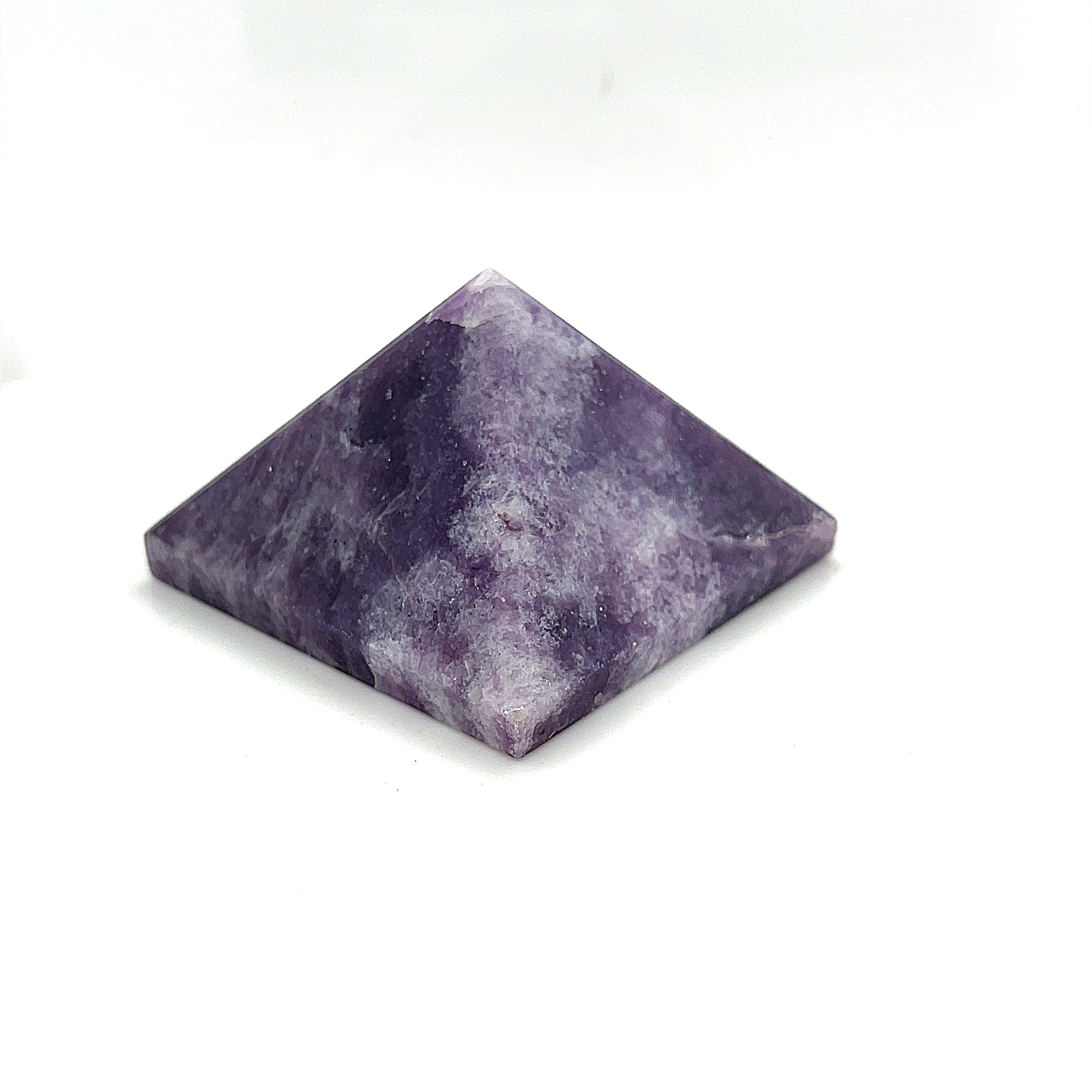 Lepidolite gemstone pyramid, Lepidolite gemstone