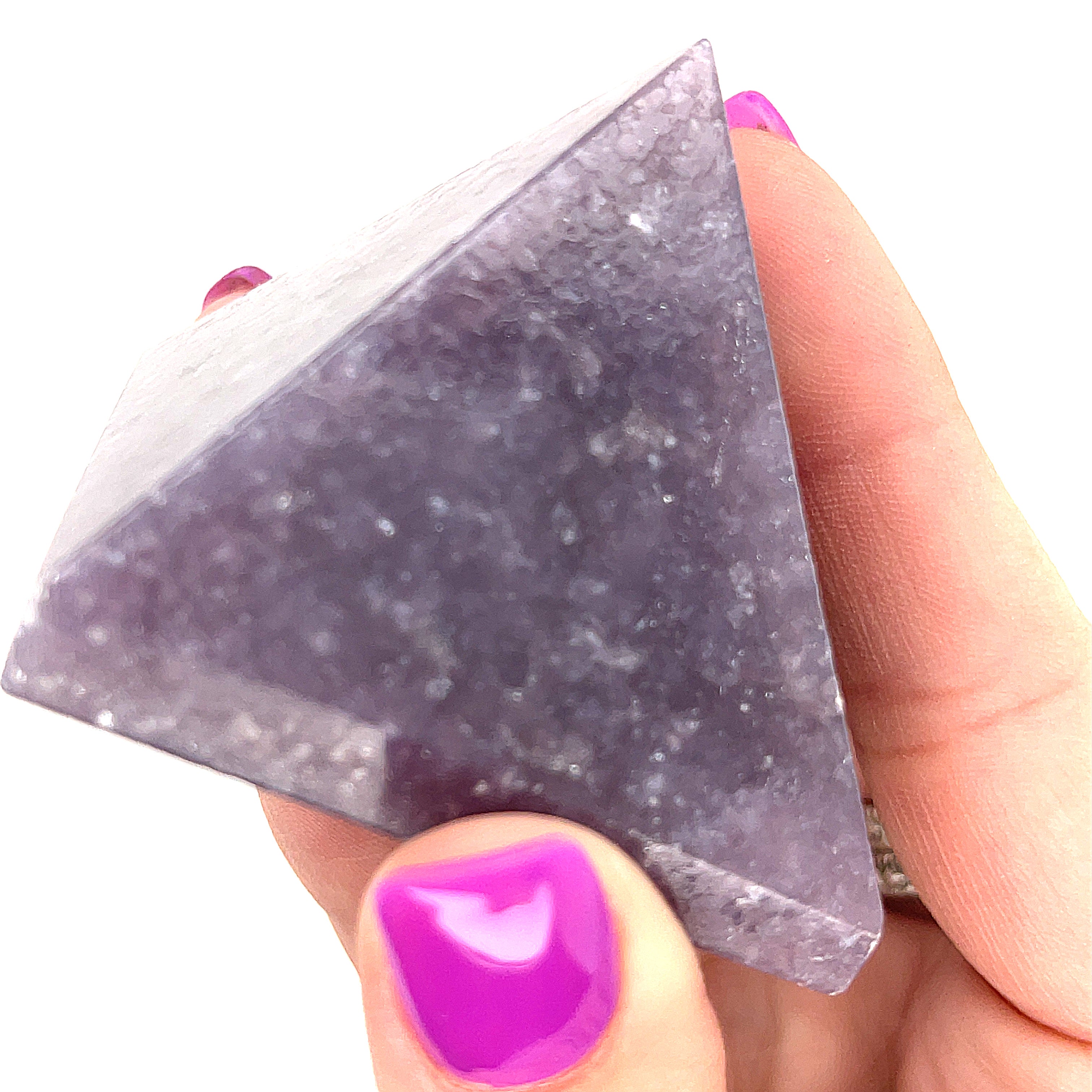 Lepidolite gemstone pyramid, Lepidolite gemstone