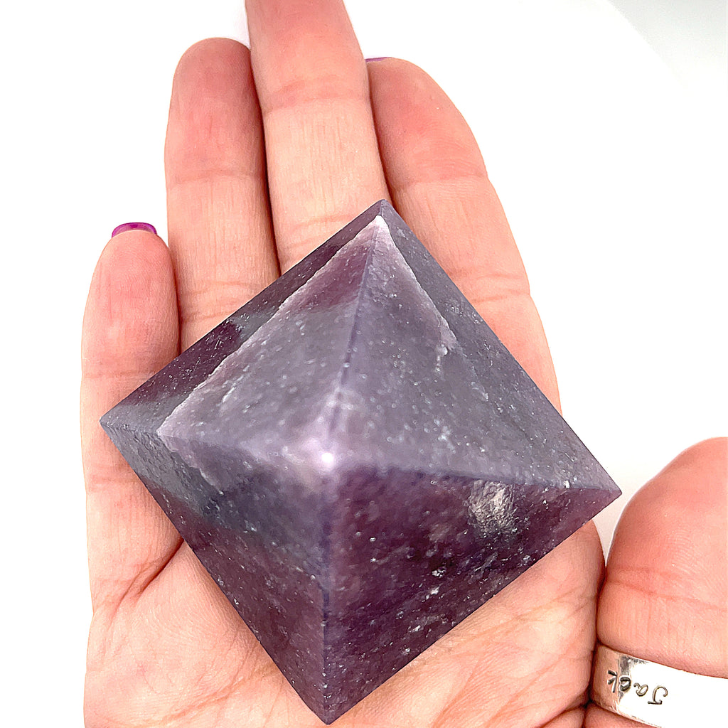 Lepidolite gemstone pyramid, Lepidolite gemstone