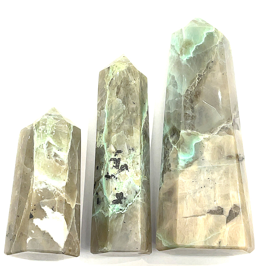 Garnierite (Green Moonstone) Gemstone Towers