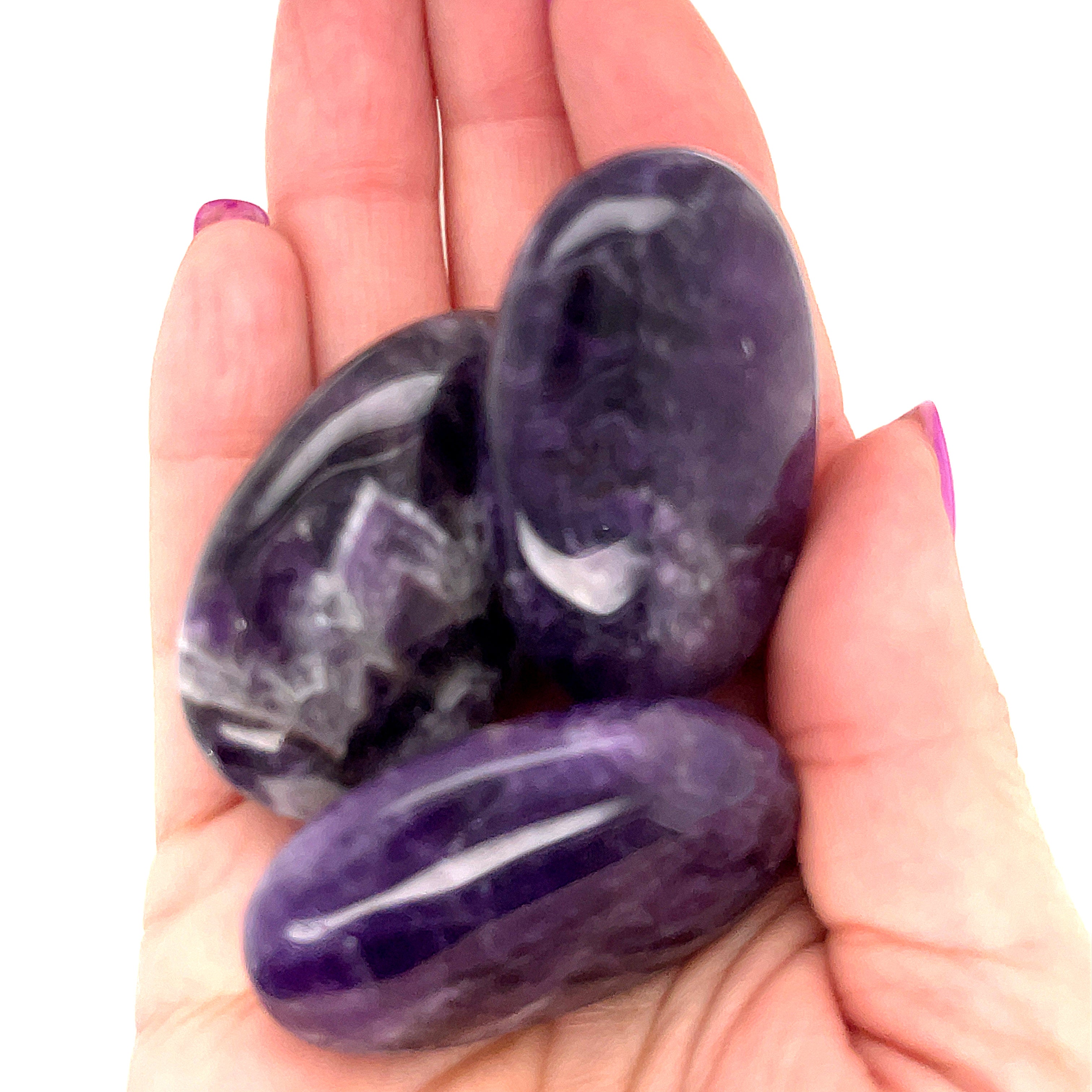 Amethyst gemstone Palm Stone